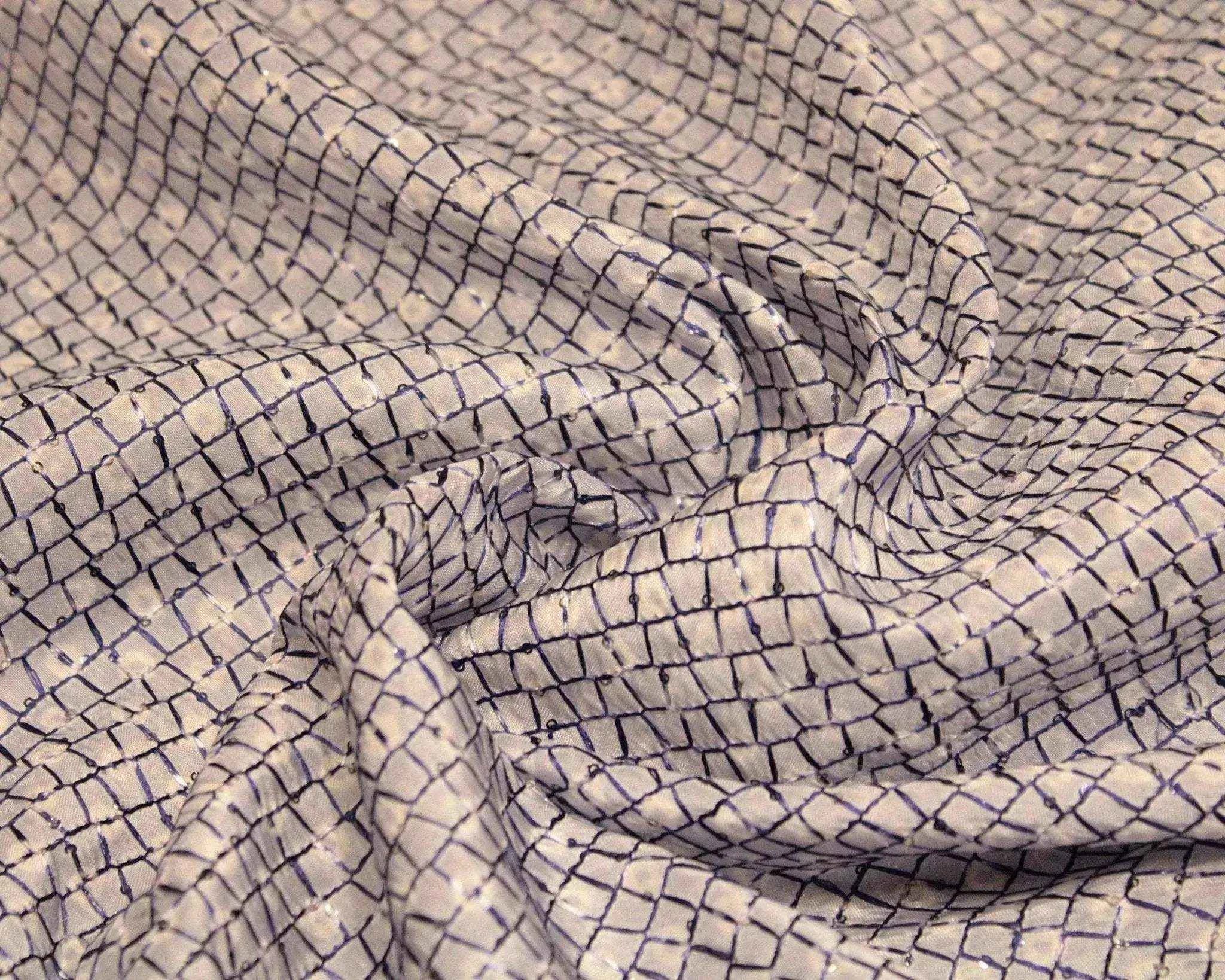 Upada Silk Printed Micro Work Fabric