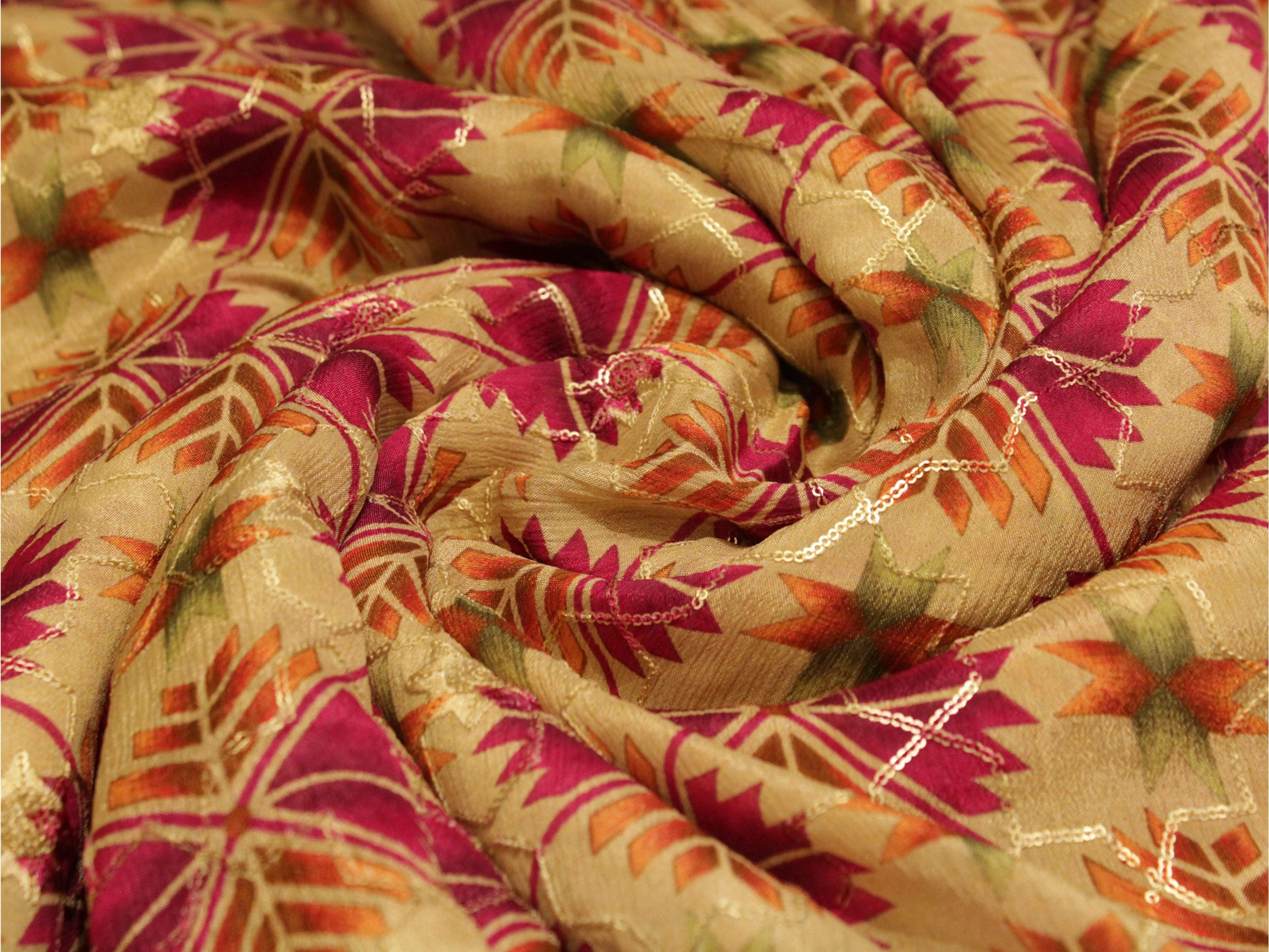 Vibrant X Mix & Match Digital Chinon Silk Fabric - M'Foks