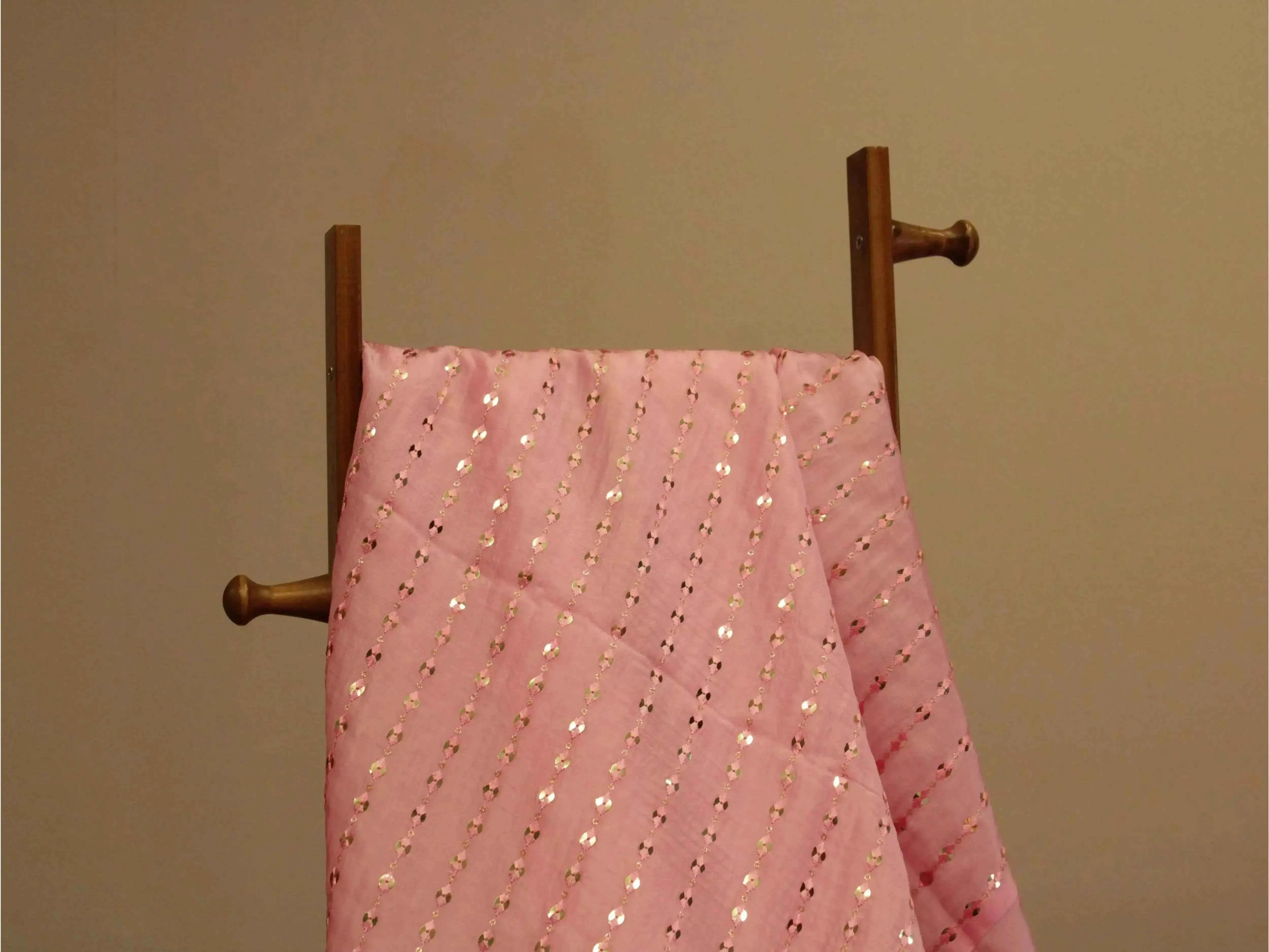 Wedding Edit Mirror Work Fabric - Pink