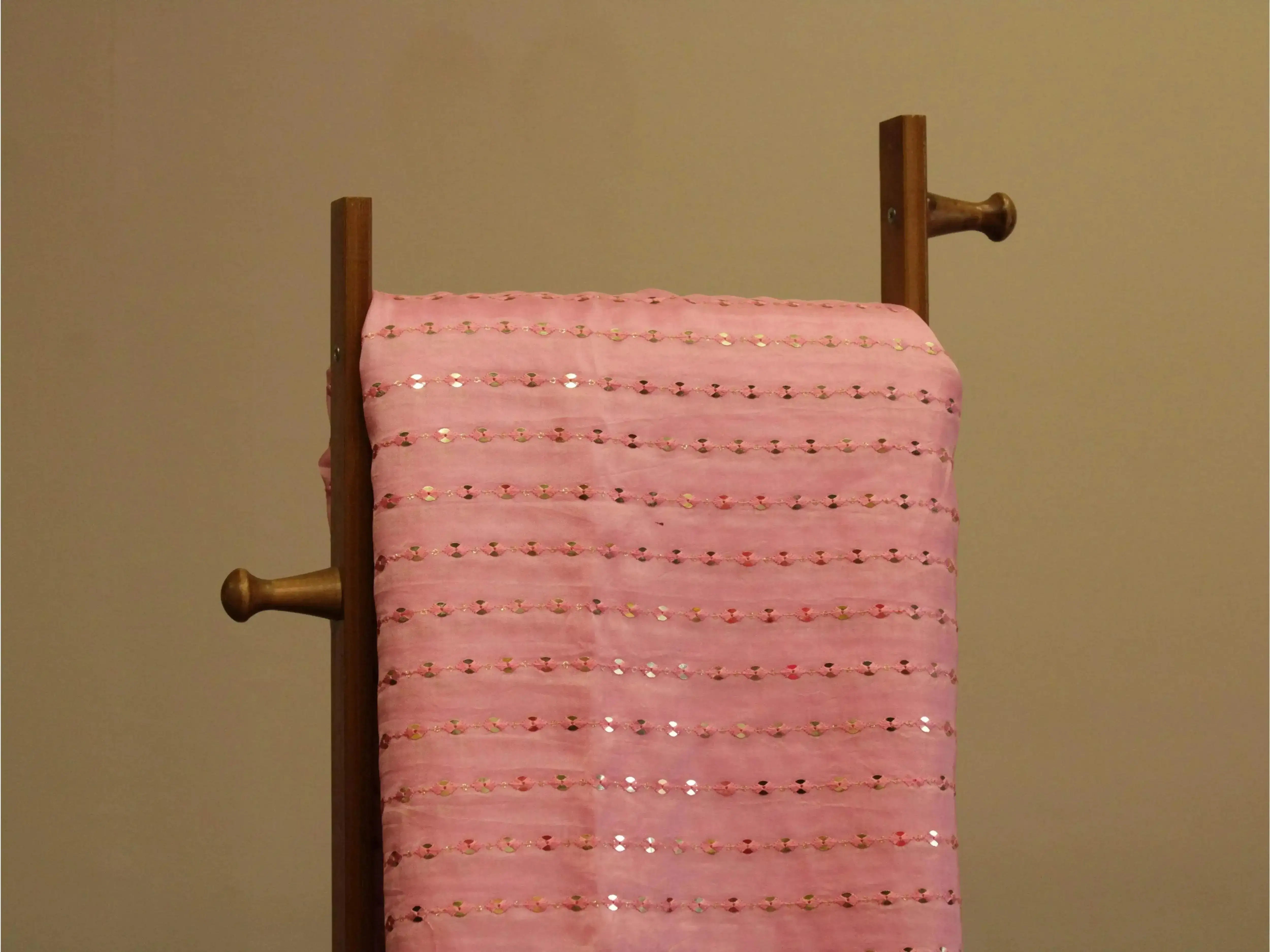 Wedding Edit Mirror Work Fabric - Pink - M'Foks