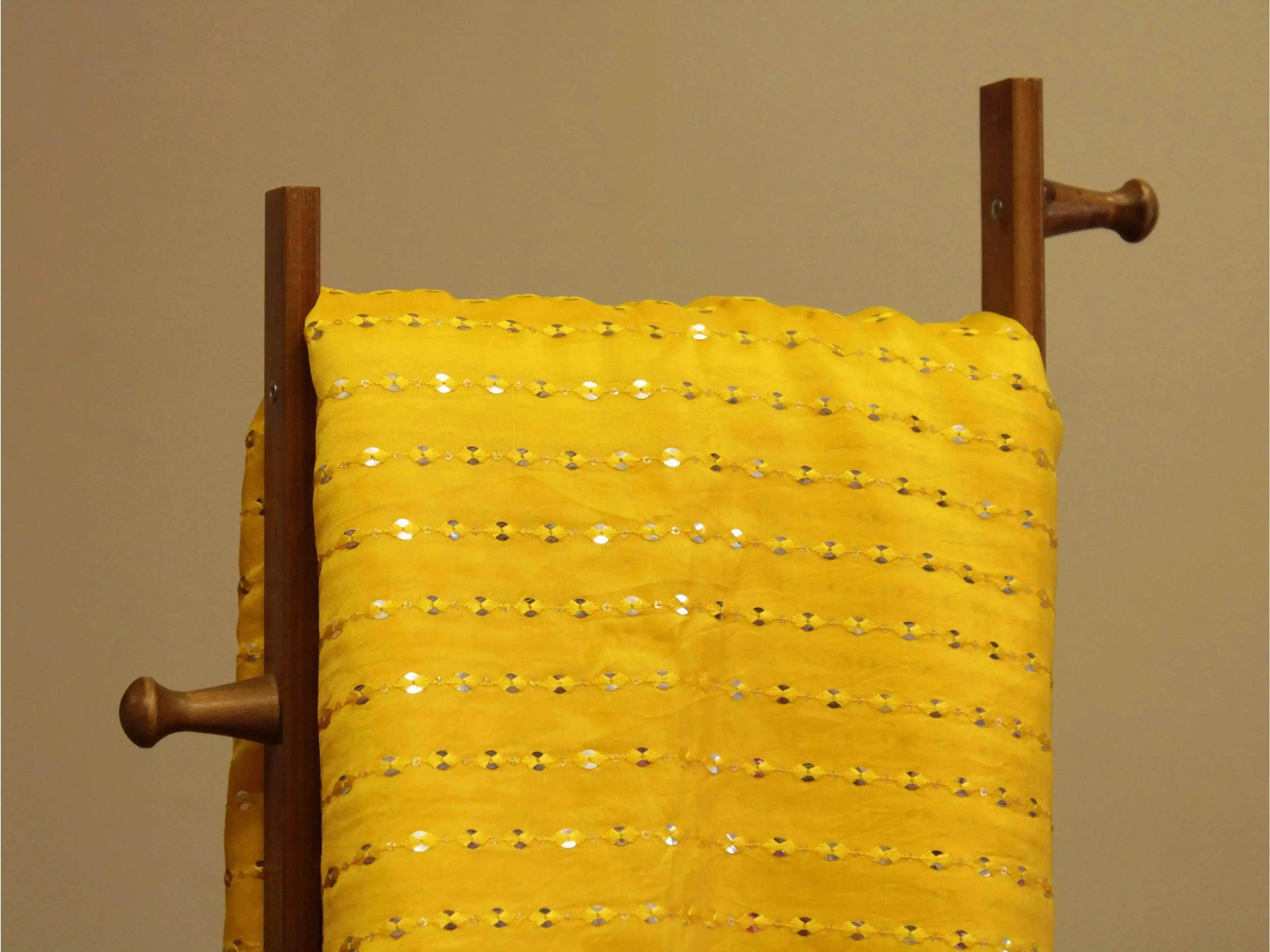 Wedding Edit Mirror Work Fabric - Yellow - M'Foks