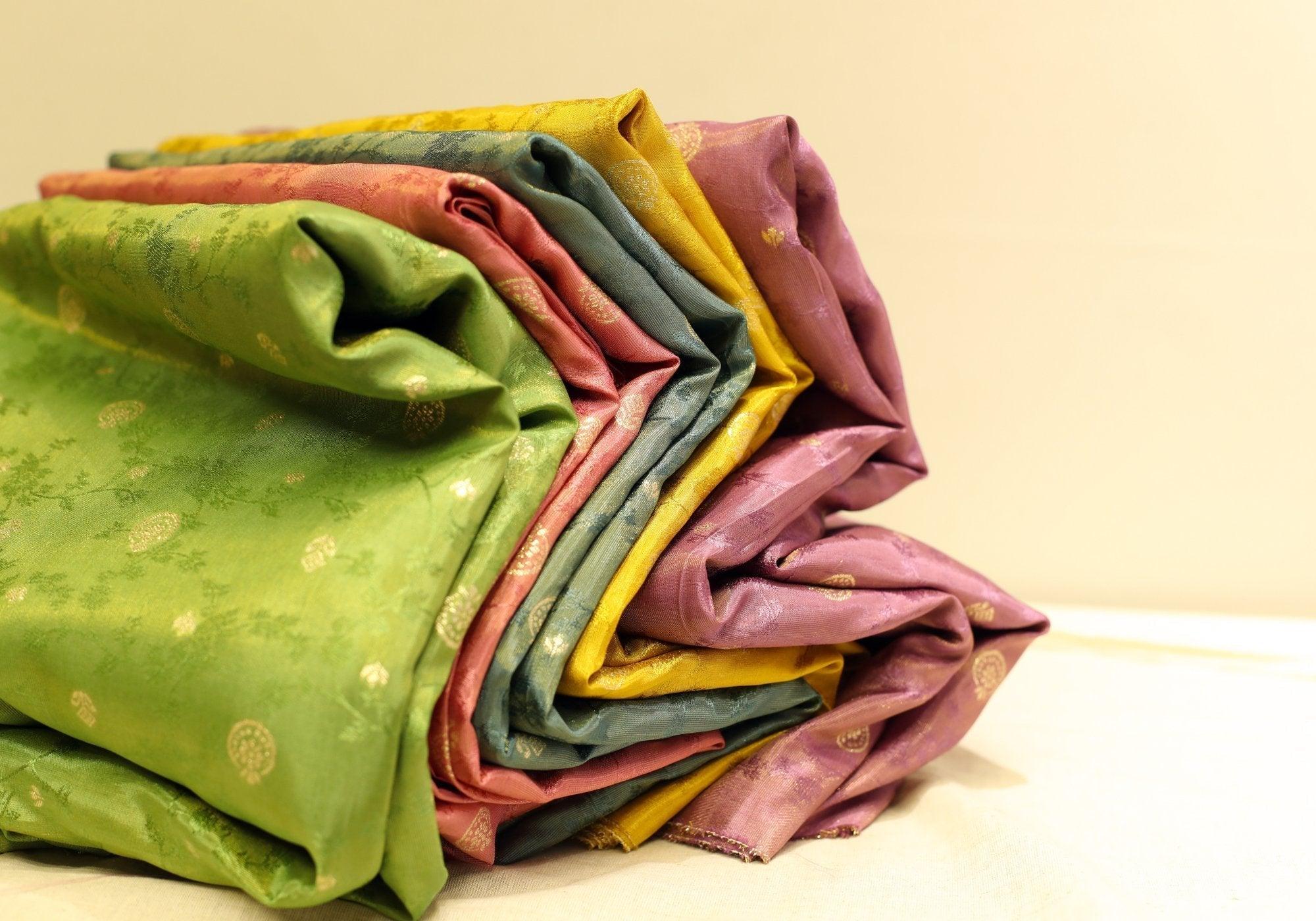 Ivory Elegance : Tissue Zari Woven Fabric - M'Foks