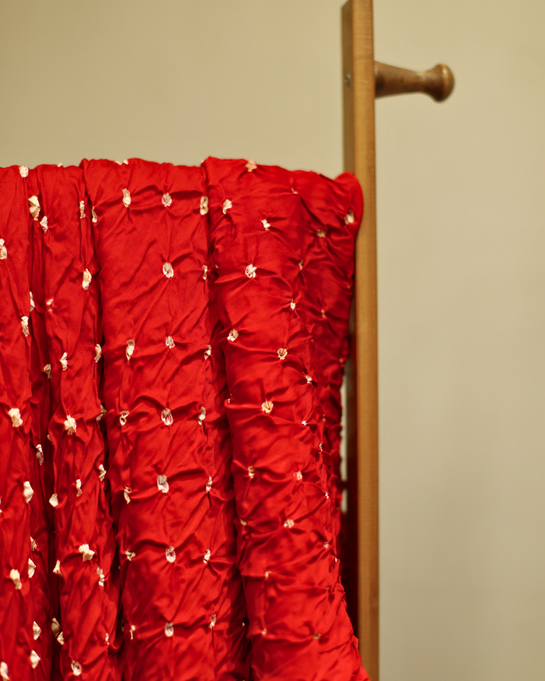Pure Modal Red Bandhej Saree Cut – 6 Meter