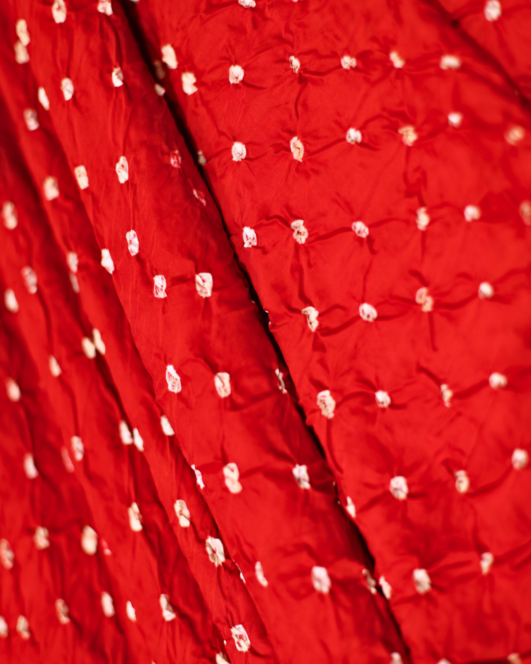 Pure Modal Red Bandhej Saree Cut – 6 Meter