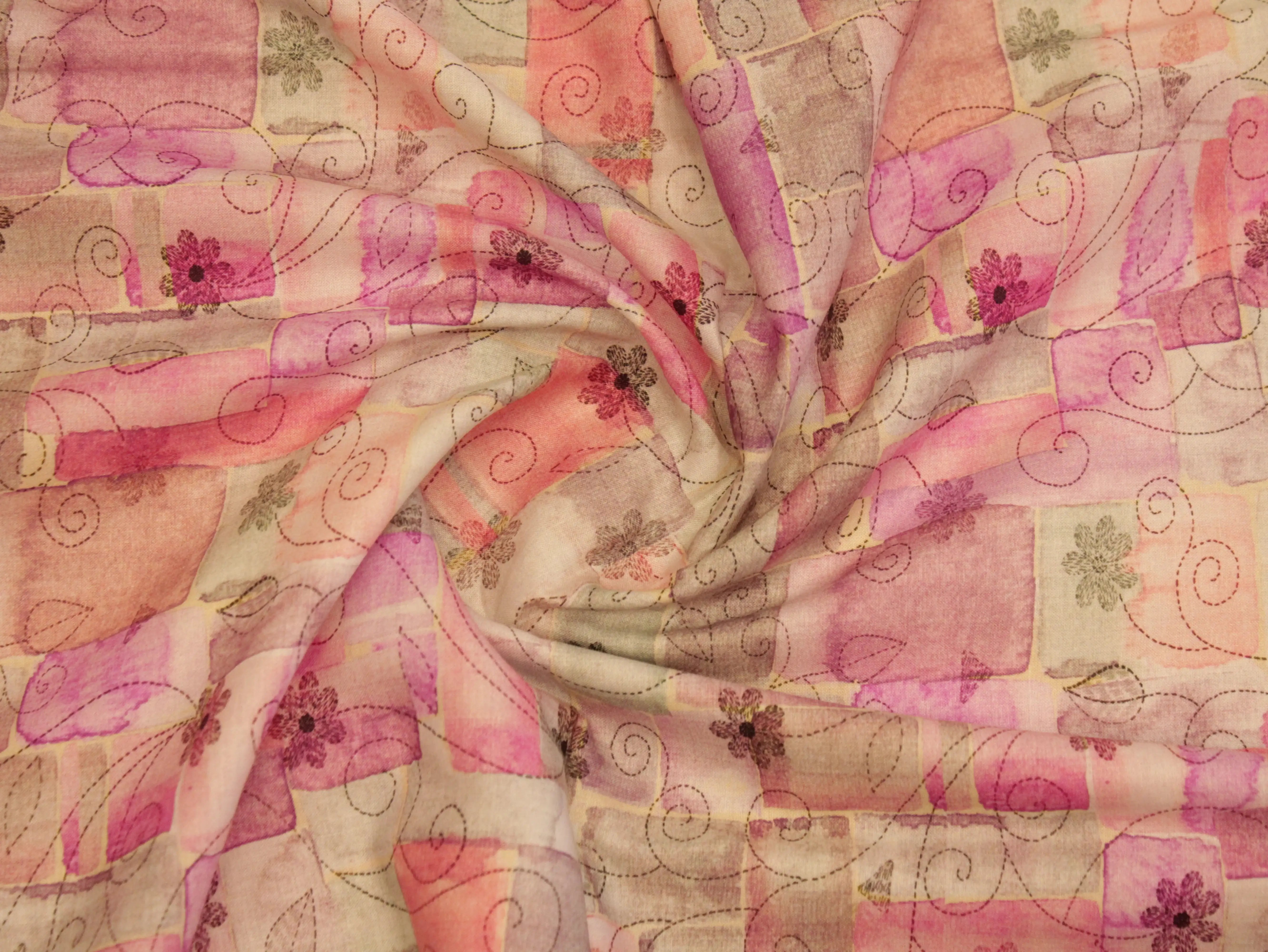 Premium Digital Printed Microfiber Cotton Lawn Fabric