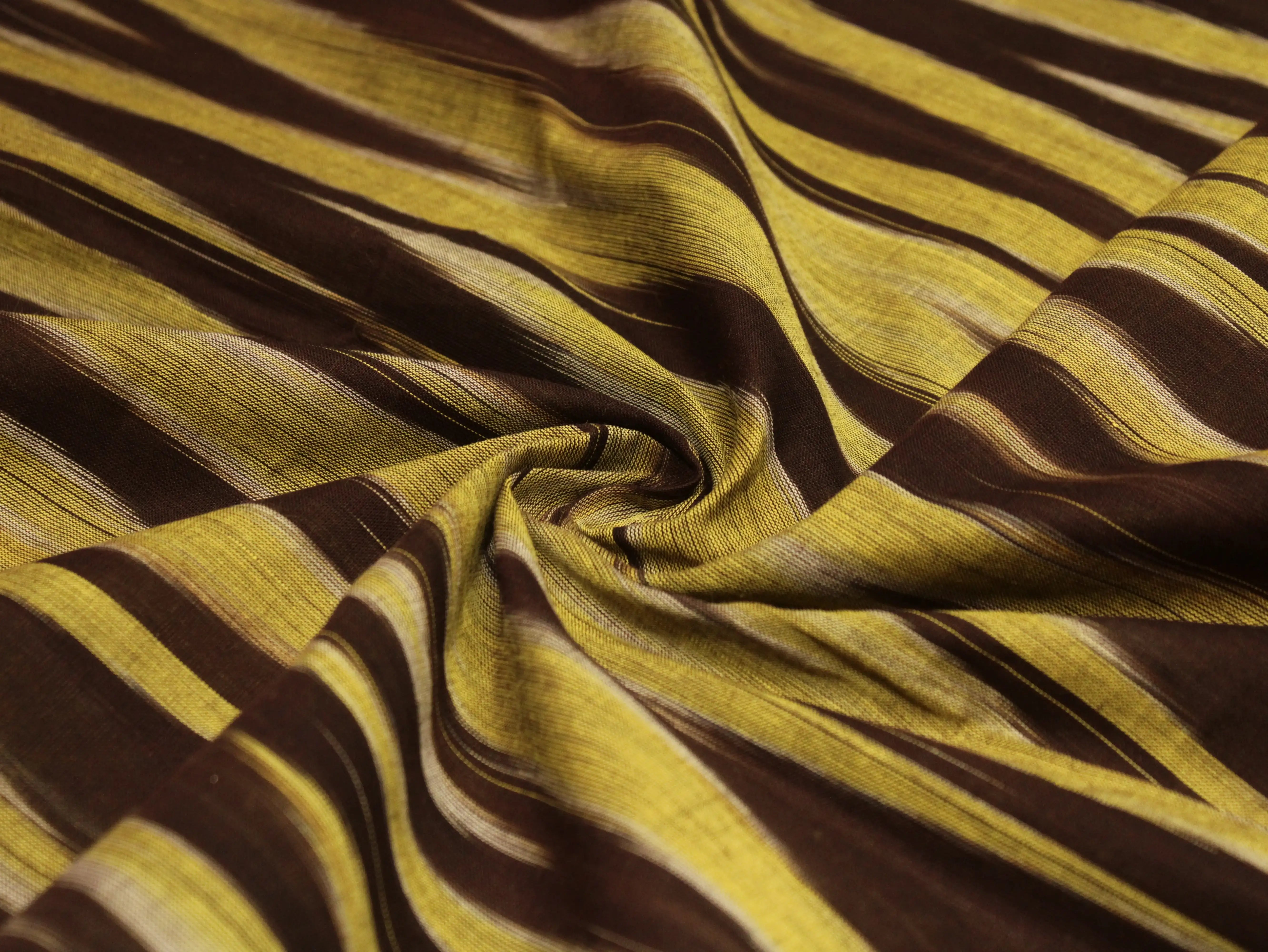 Mfoks : Handloom Pure Cotton Woven Fabric - Coffee