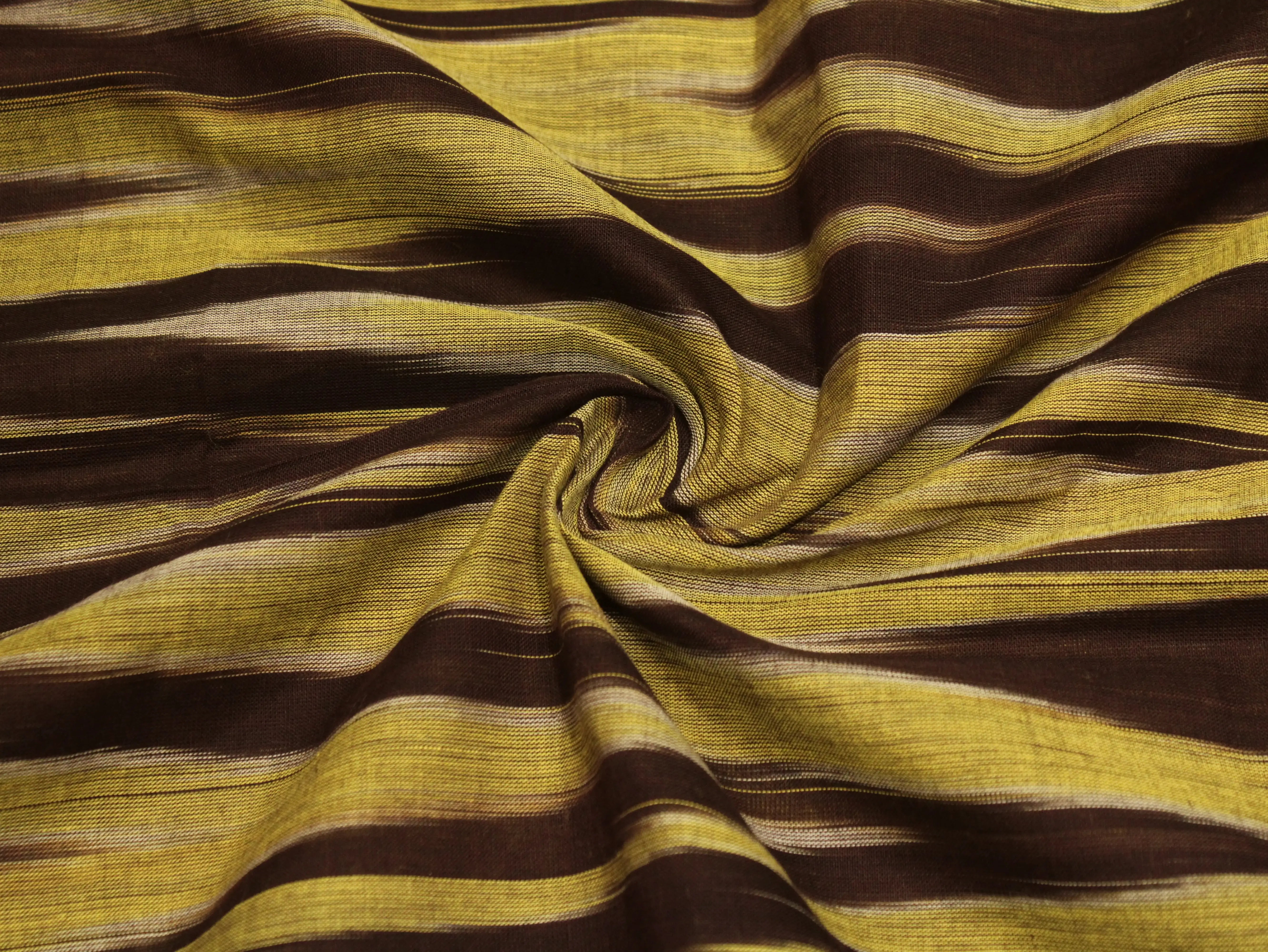 Mfoks : Handloom Pure Cotton Woven Fabric - Coffee