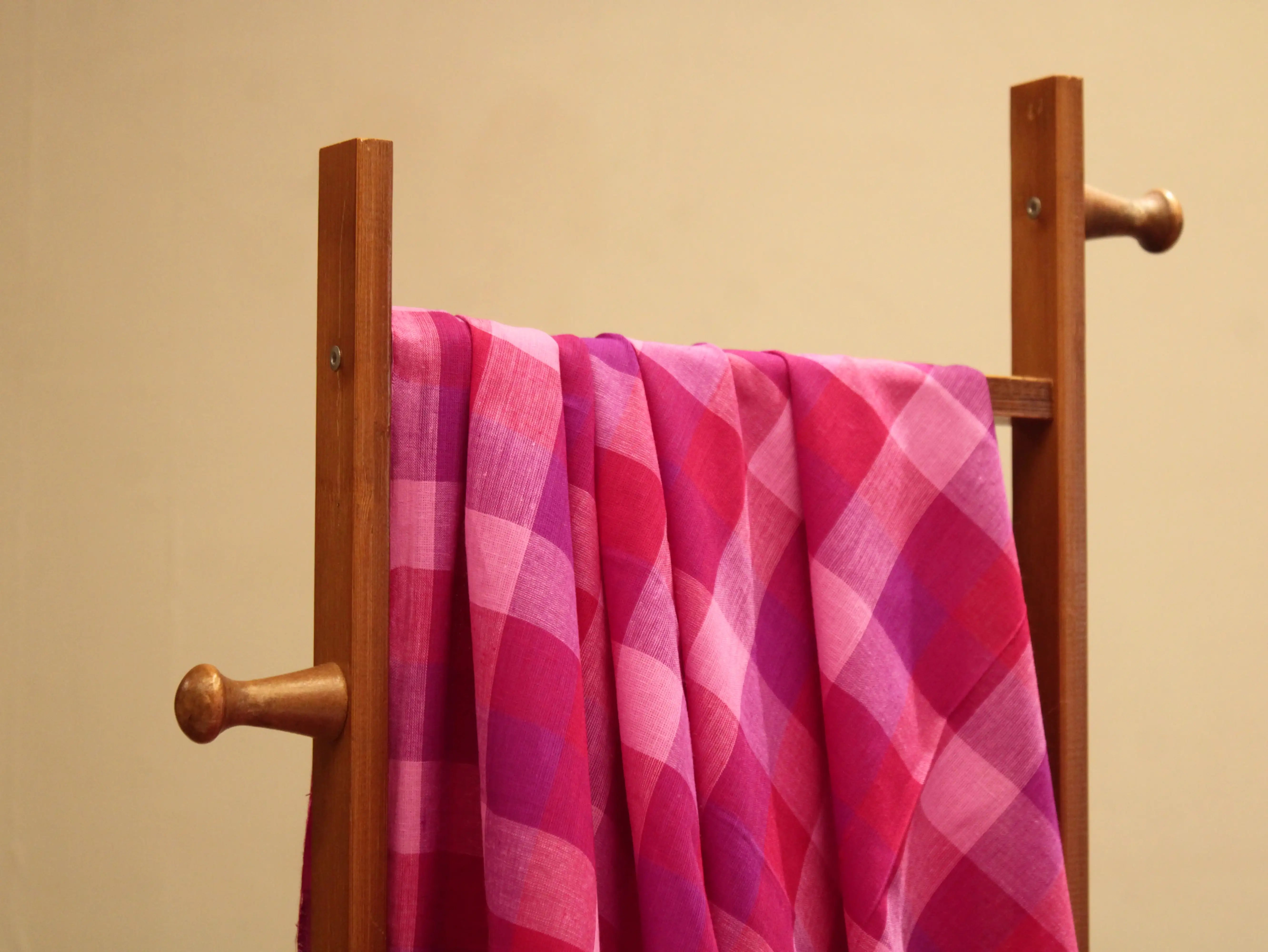 Multi Checked Handloom Pure Cotton Woven Fabric