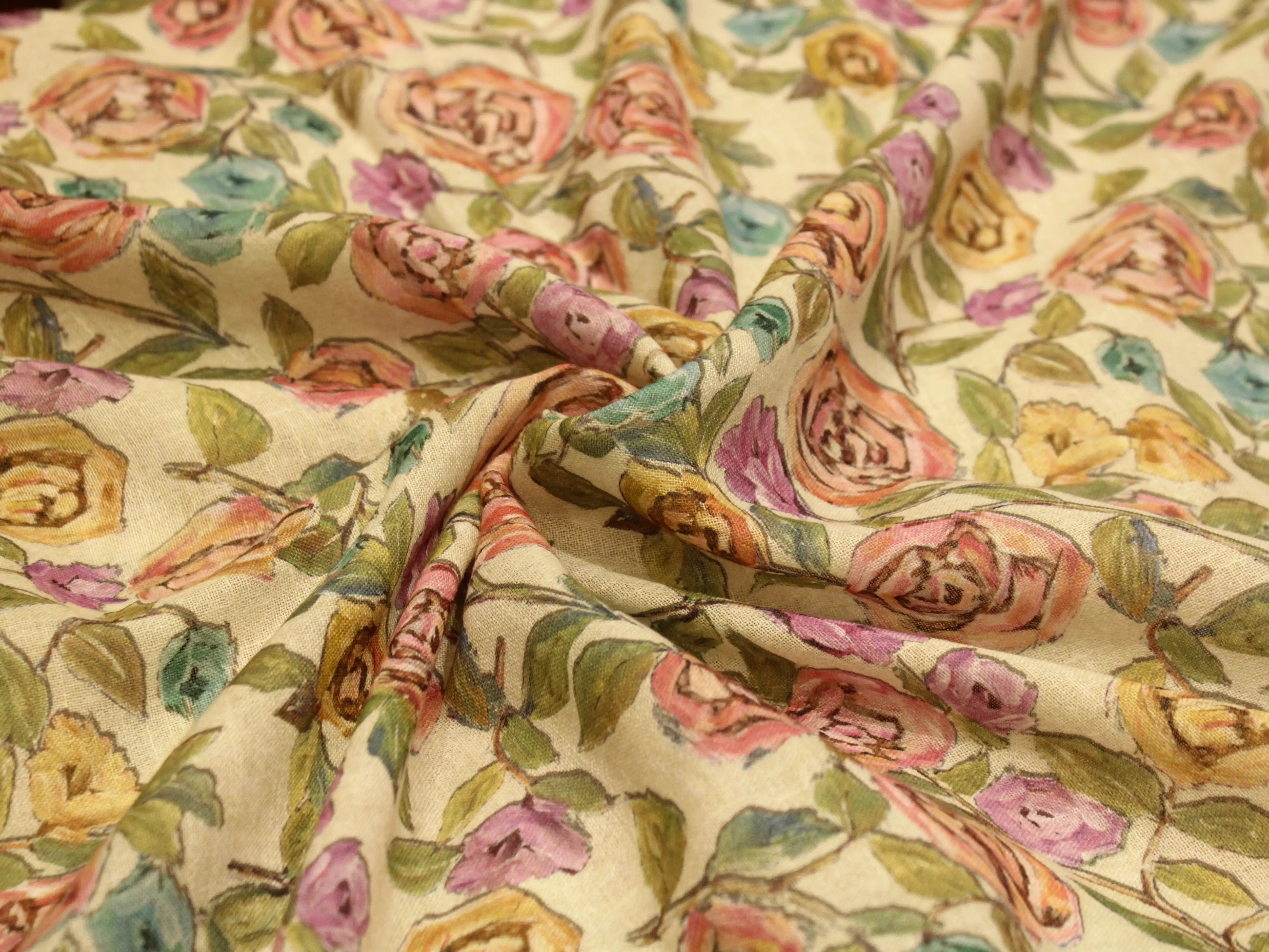 Art Linen Cotton Digital Printed Fabric