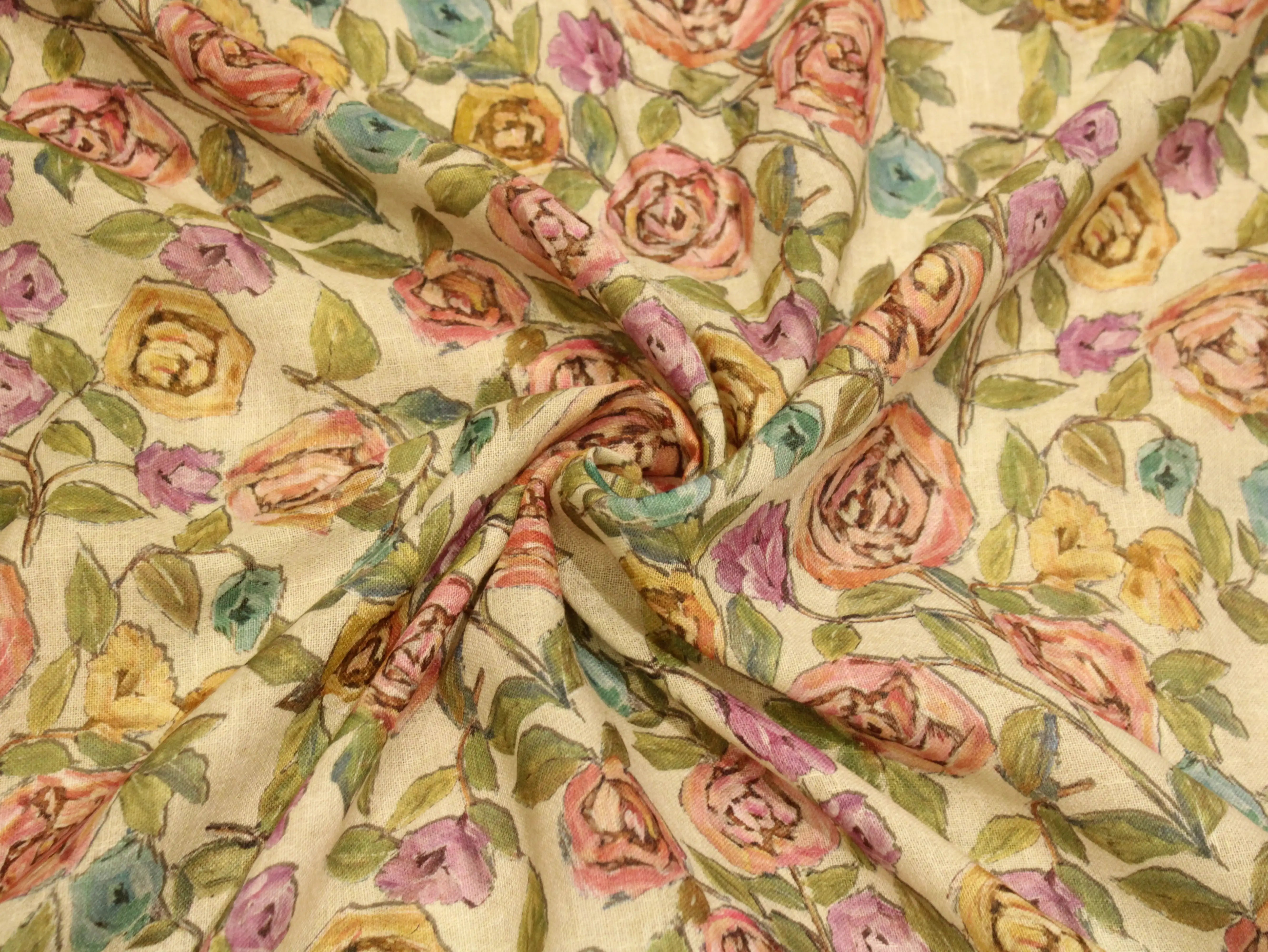 Art Linen Cotton Digital Printed Fabric