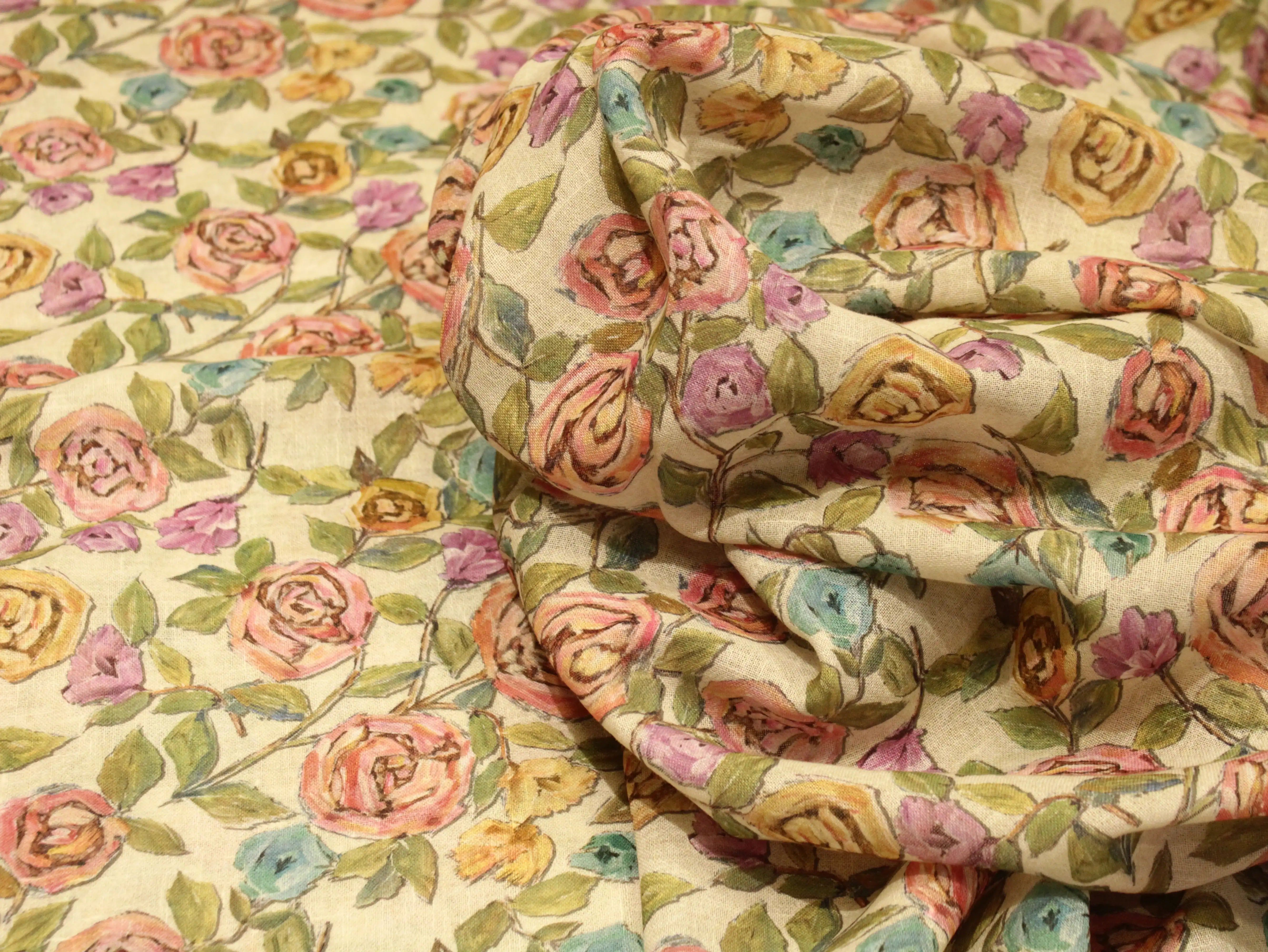 Art Linen Cotton Digital Printed Fabric