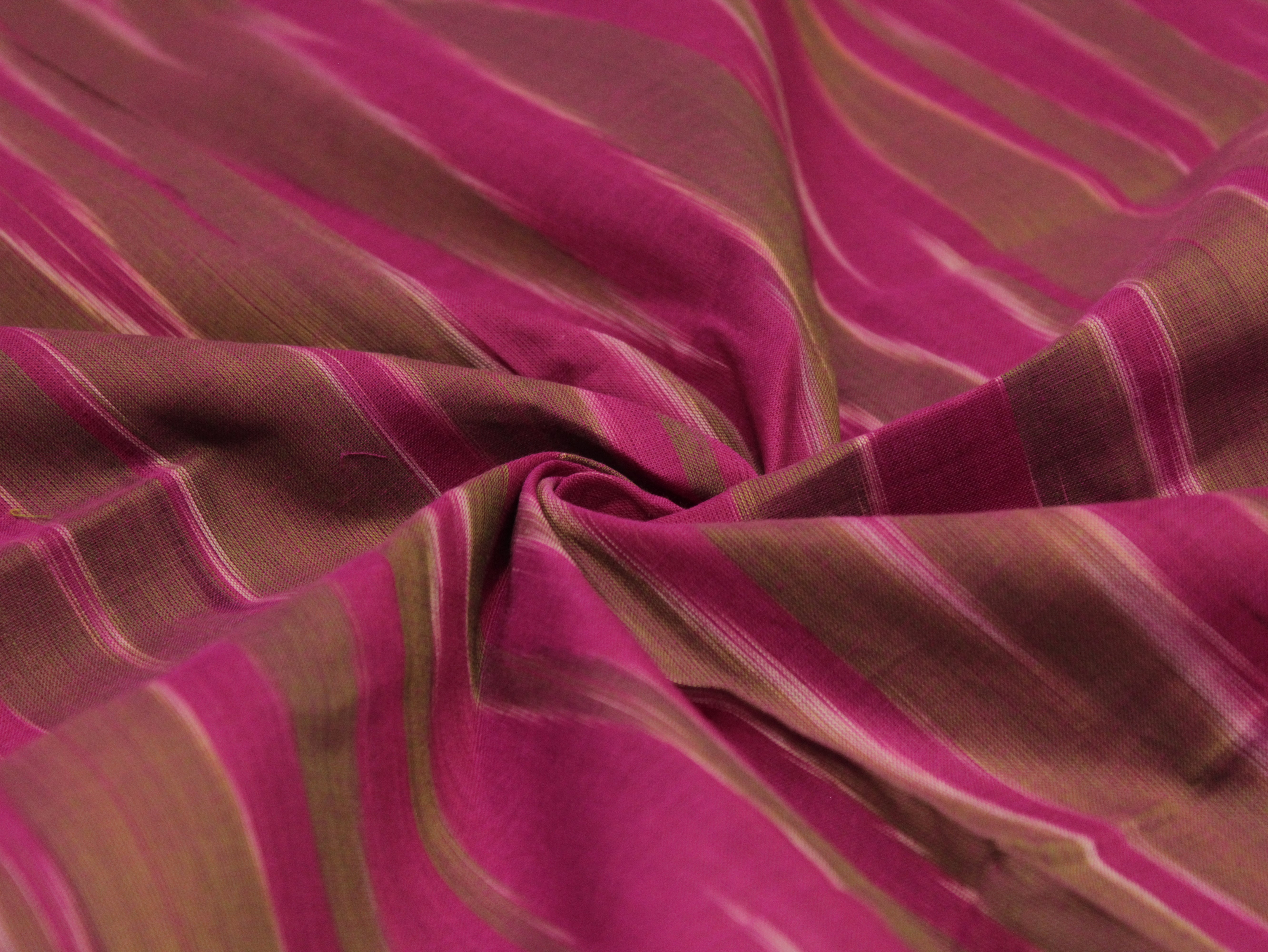 Mfoks : Handloom Pure Cotton Woven Fabric - Pinkish Onion