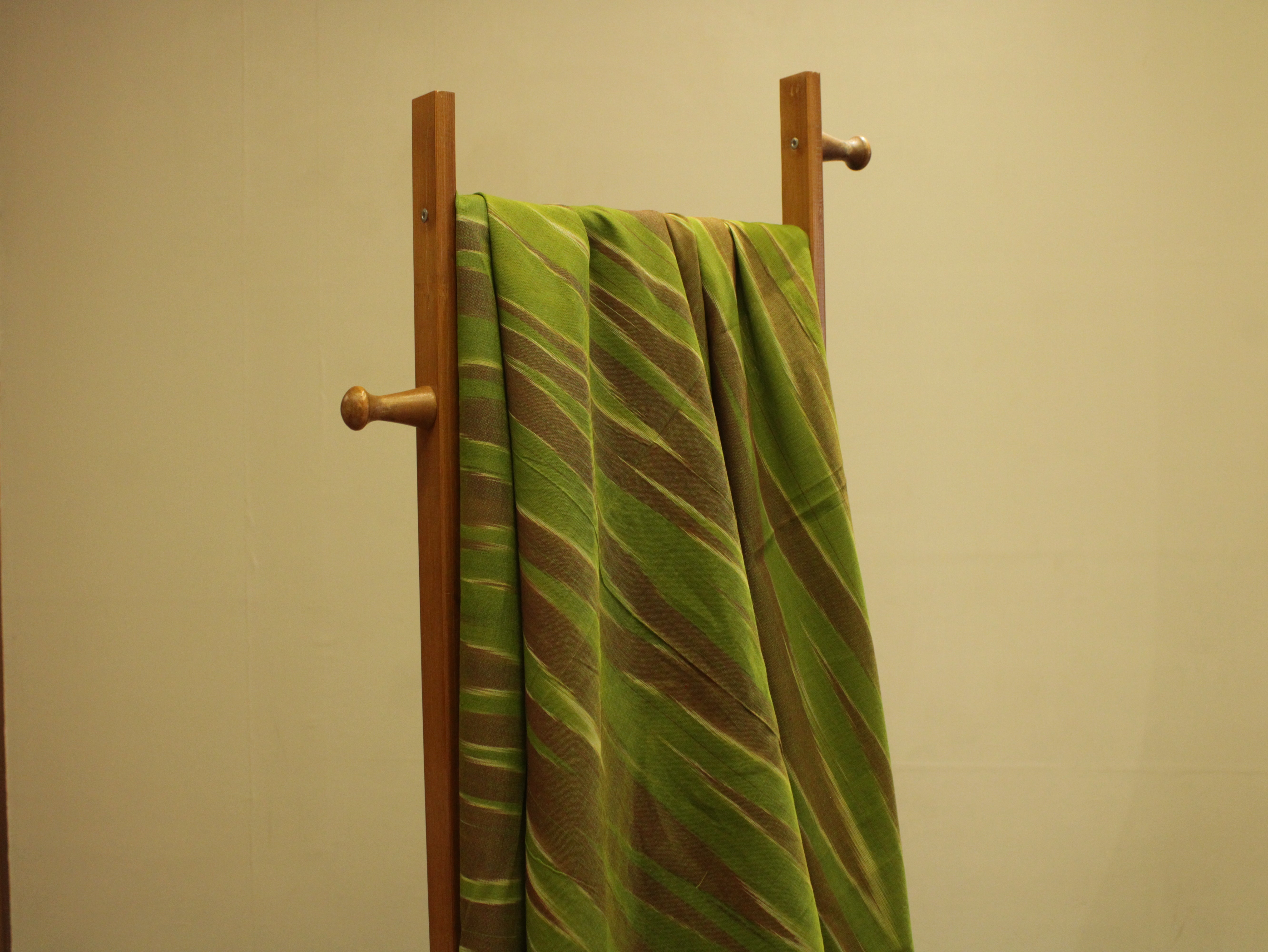 Mfoks : Handloom Pure Cotton Woven Fabric - Leaf Green