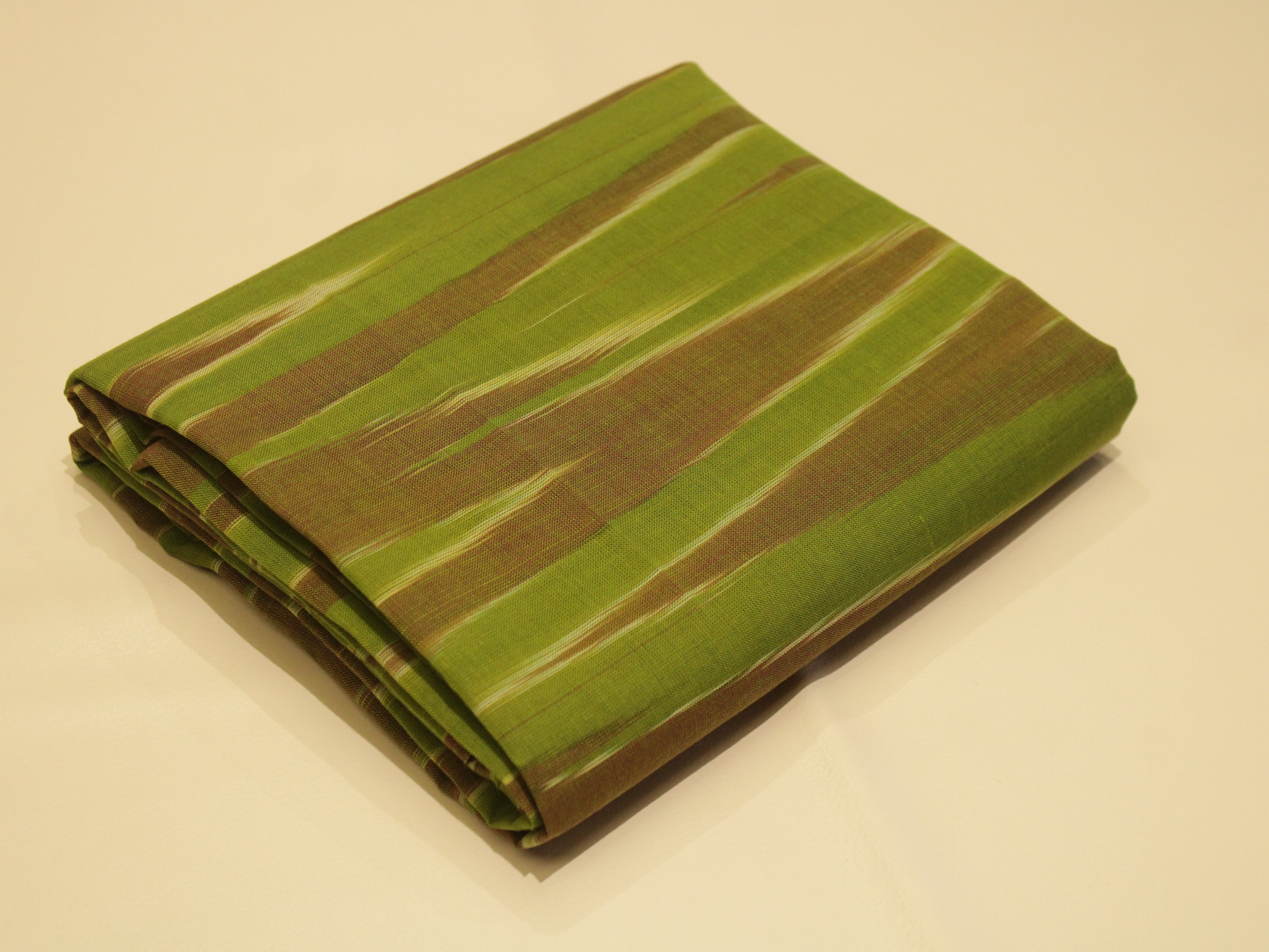 Mfoks : Handloom Pure Cotton Woven Fabric - Leaf Green