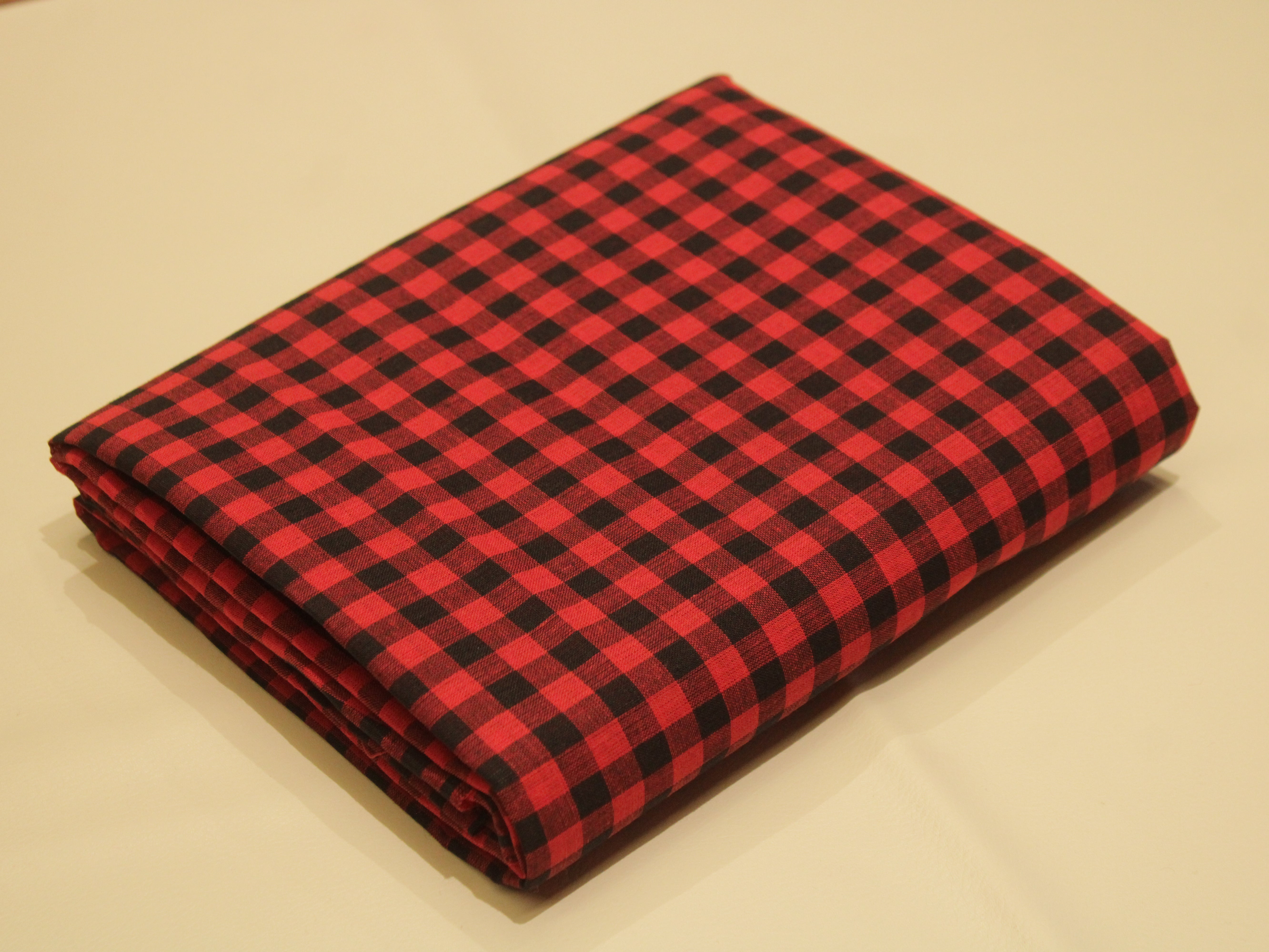 Checked Handloom Pure Cotton Woven Fabric