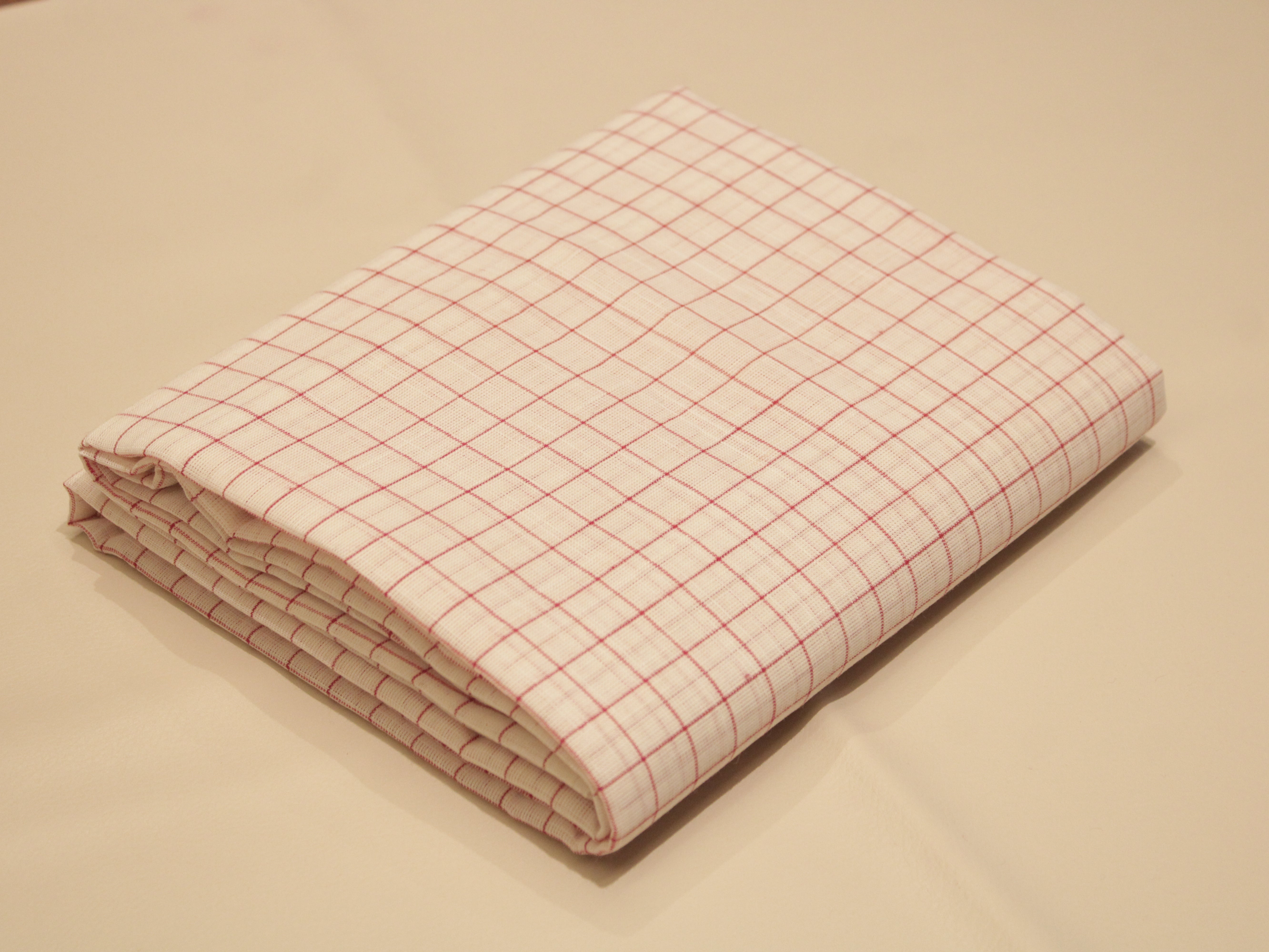 Checked Handloom Pure Cotton Woven Fabric