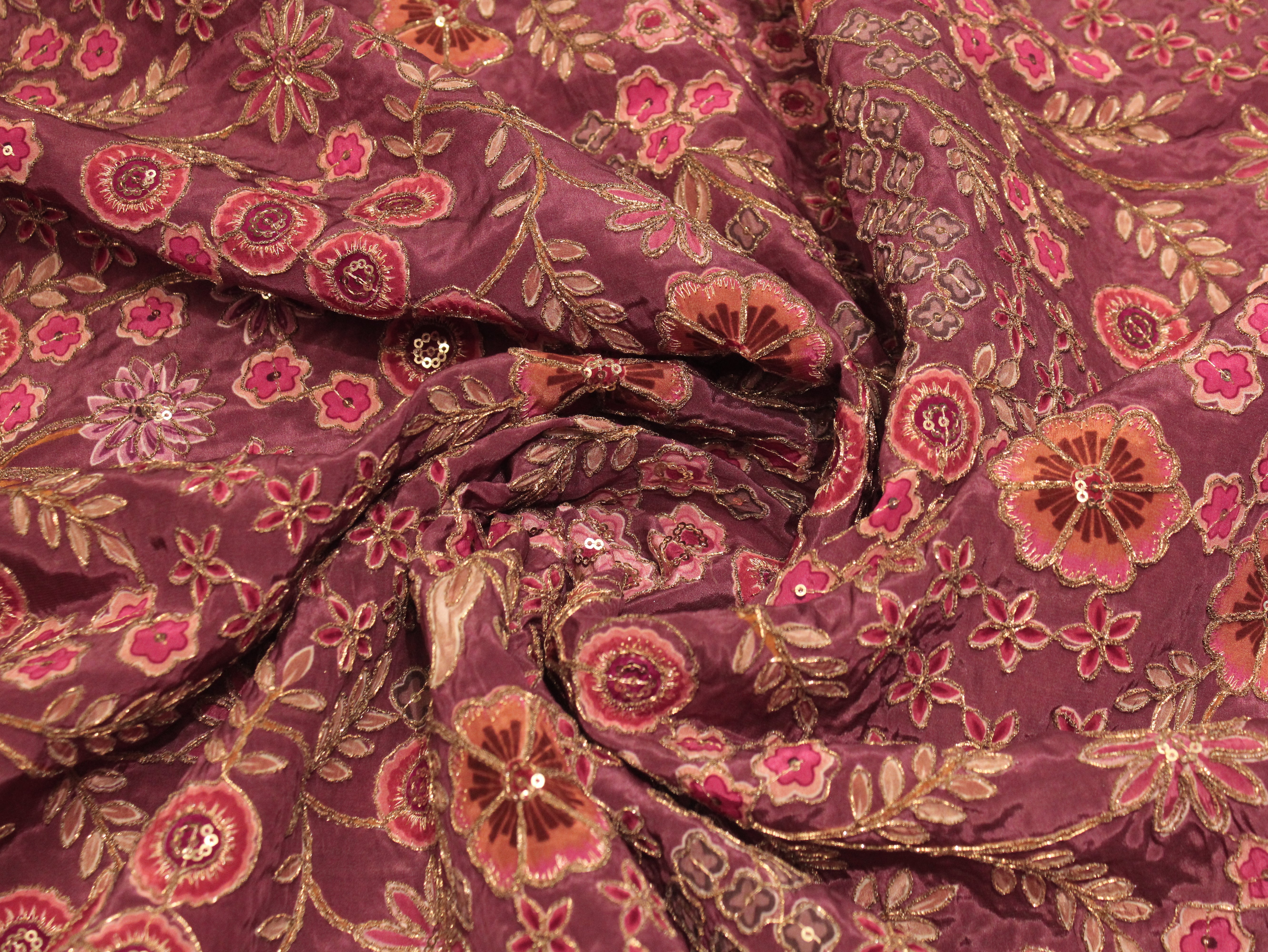 POSH : Premium Coding Work Natural Crepe Fabric