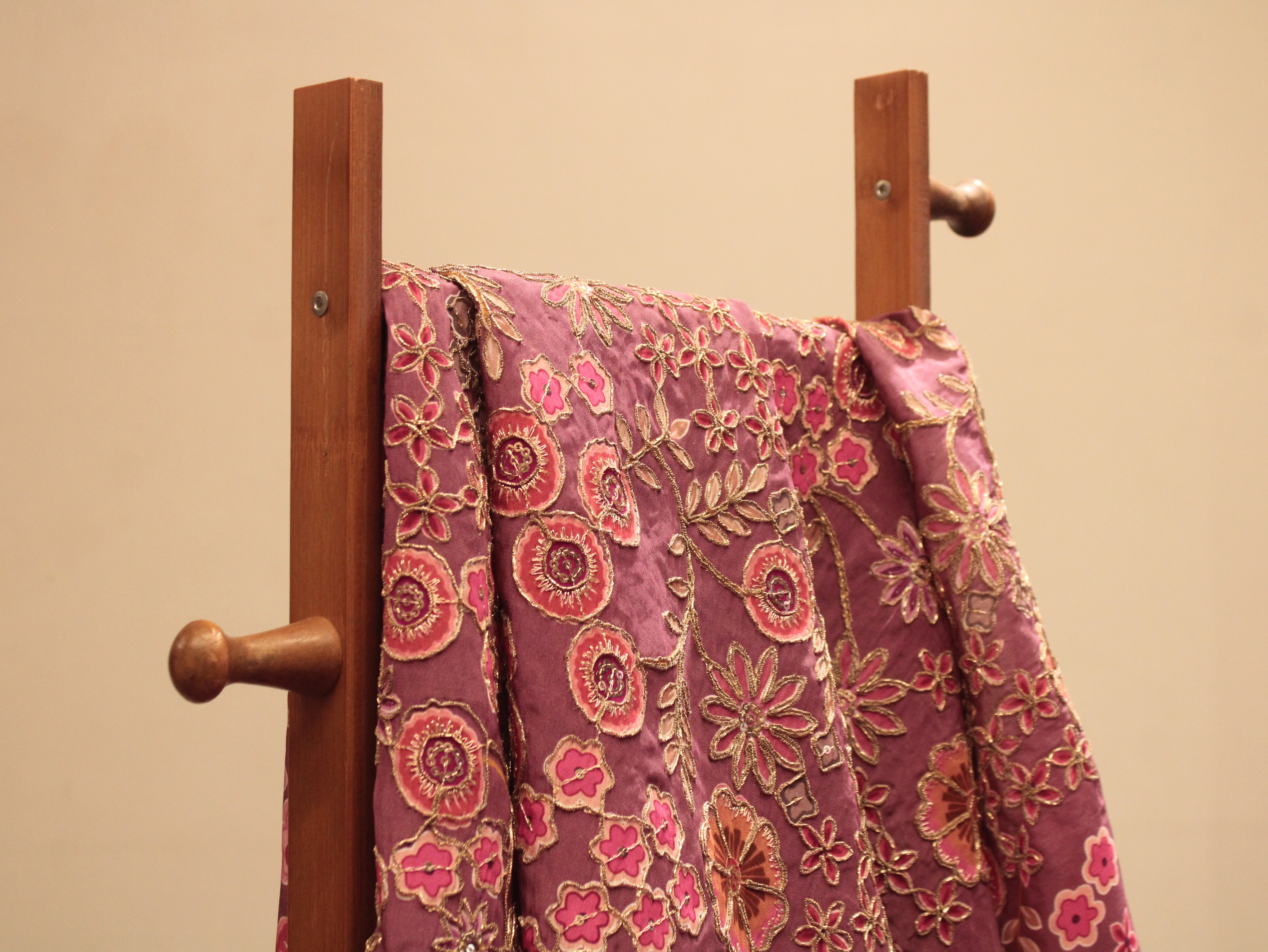 POSH : Premium Coding Work Natural Crepe Fabric