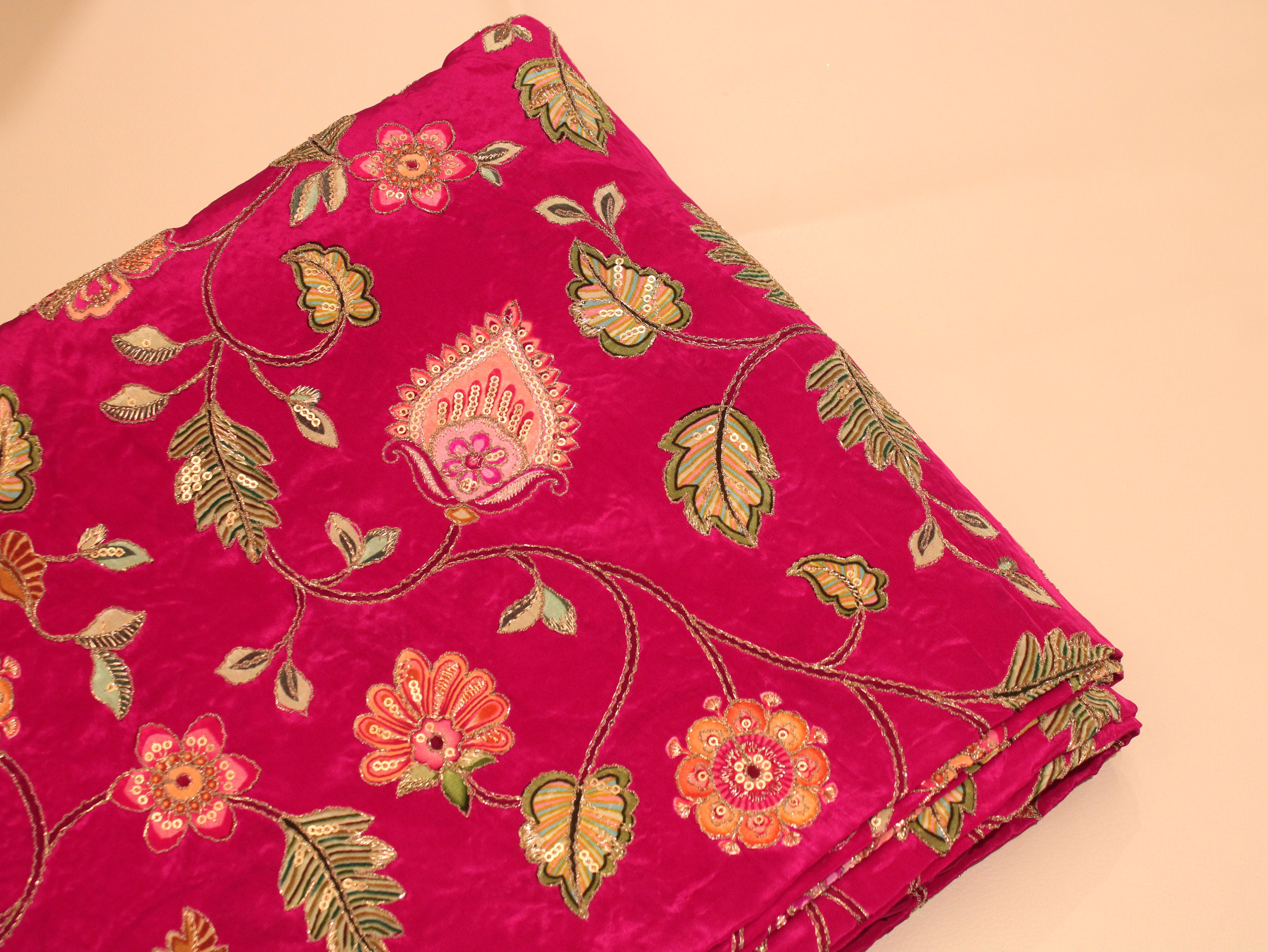 POSH : Premium Coding Work Natural Crepe Fabric