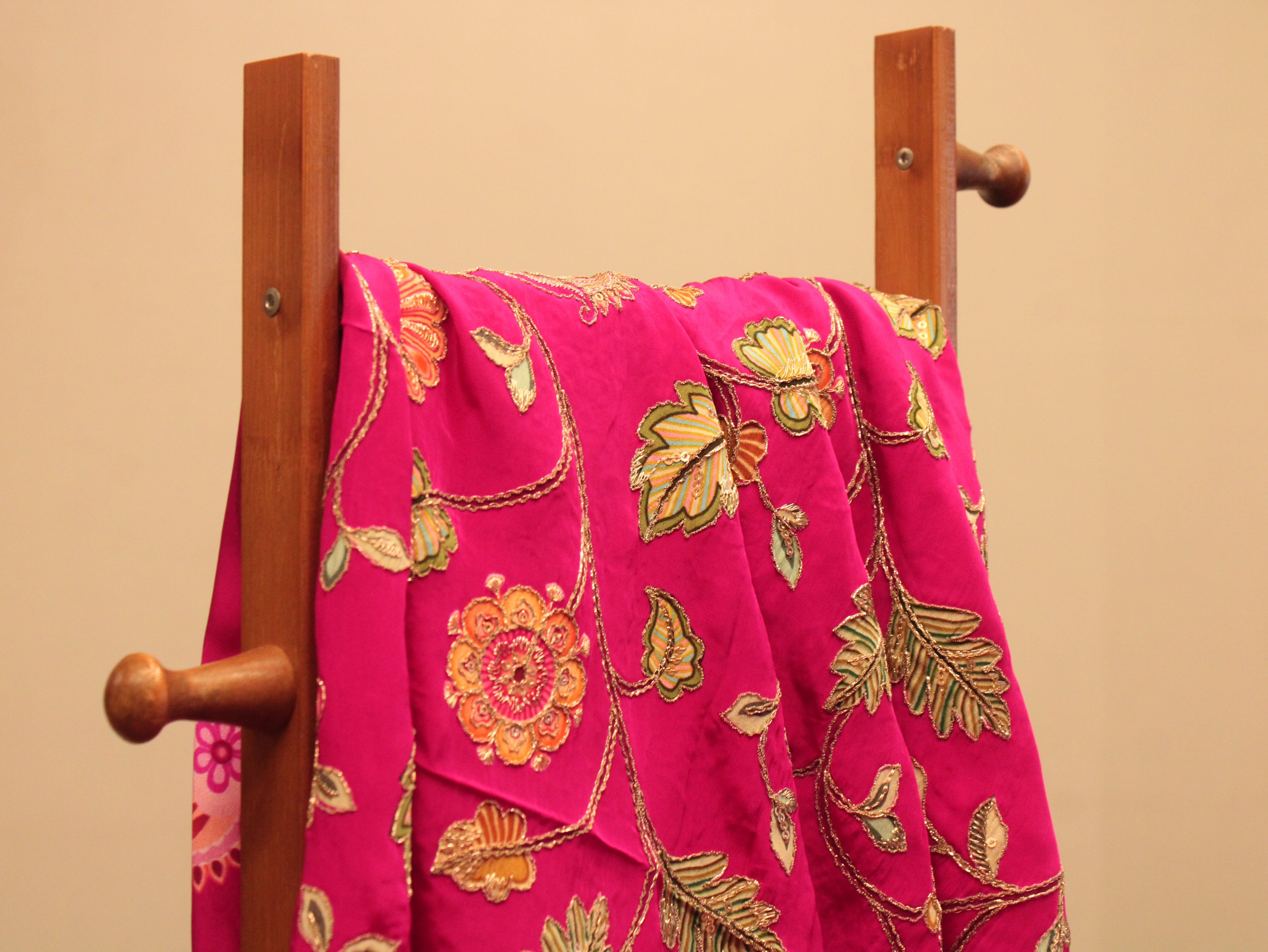 POSH : Premium Coding Work Natural Crepe Fabric