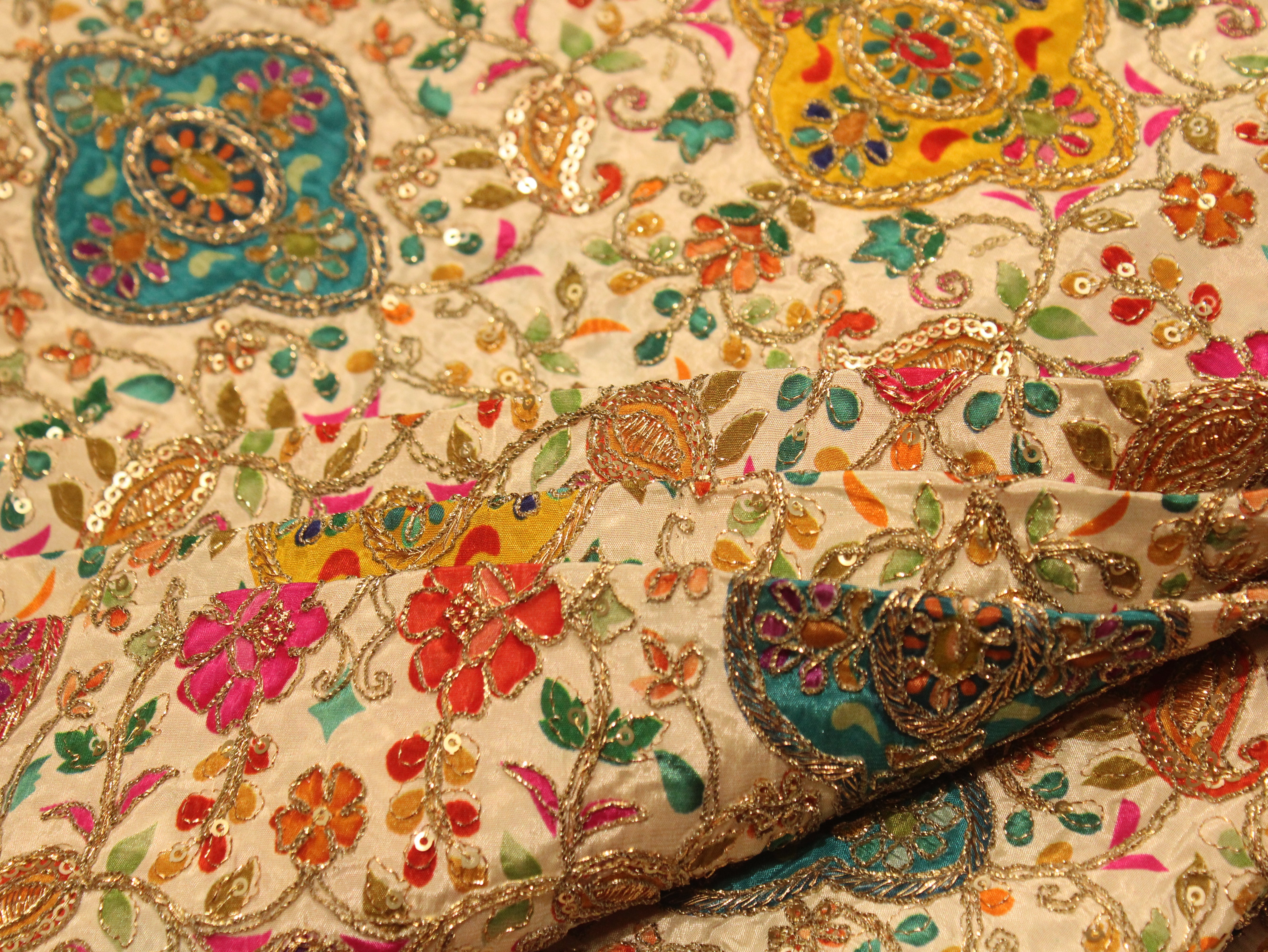 POSH : Premium Coding Work Natural Crepe Fabric