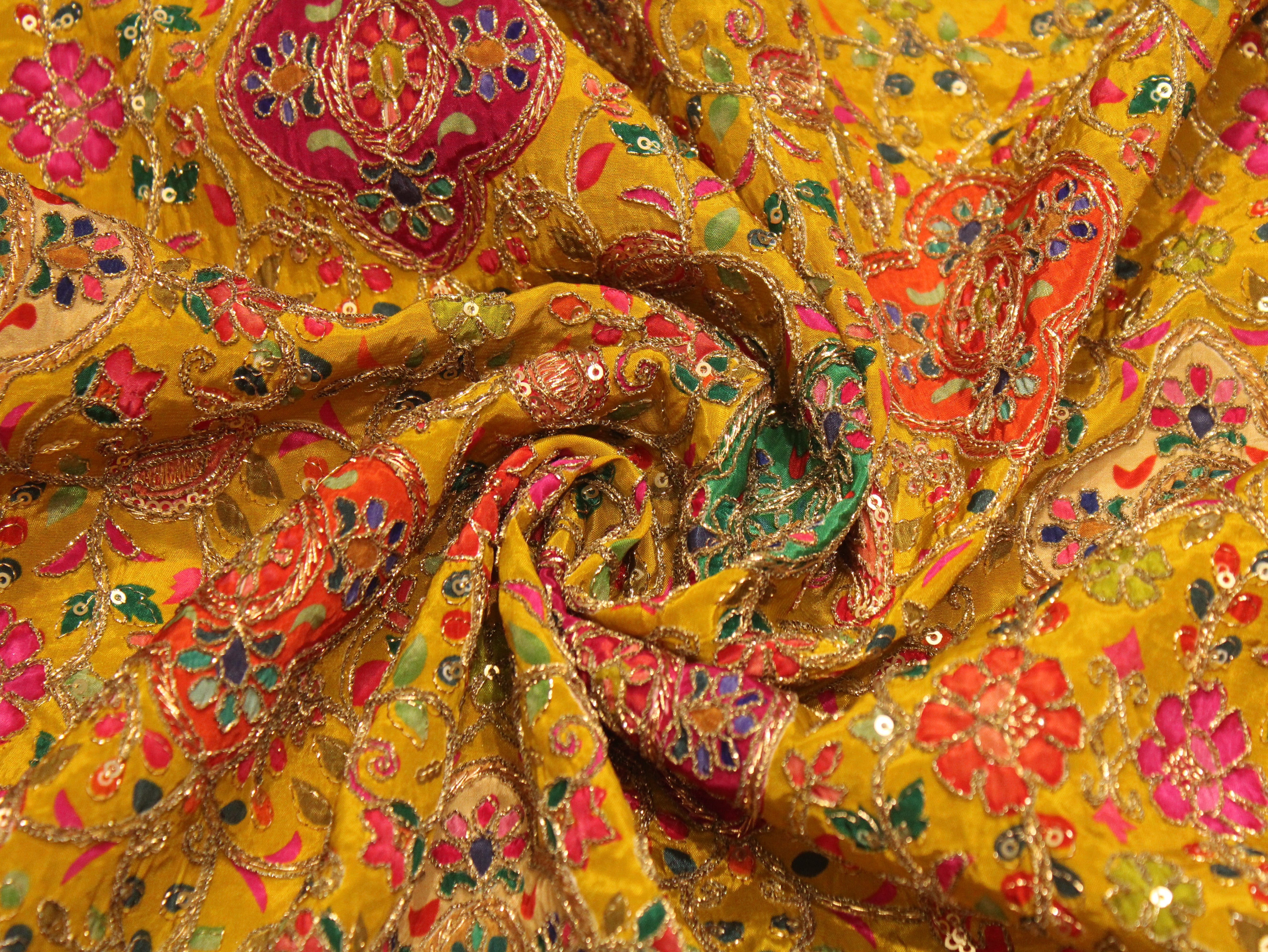 POSH : Premium Coding Work Natural Crepe Fabric