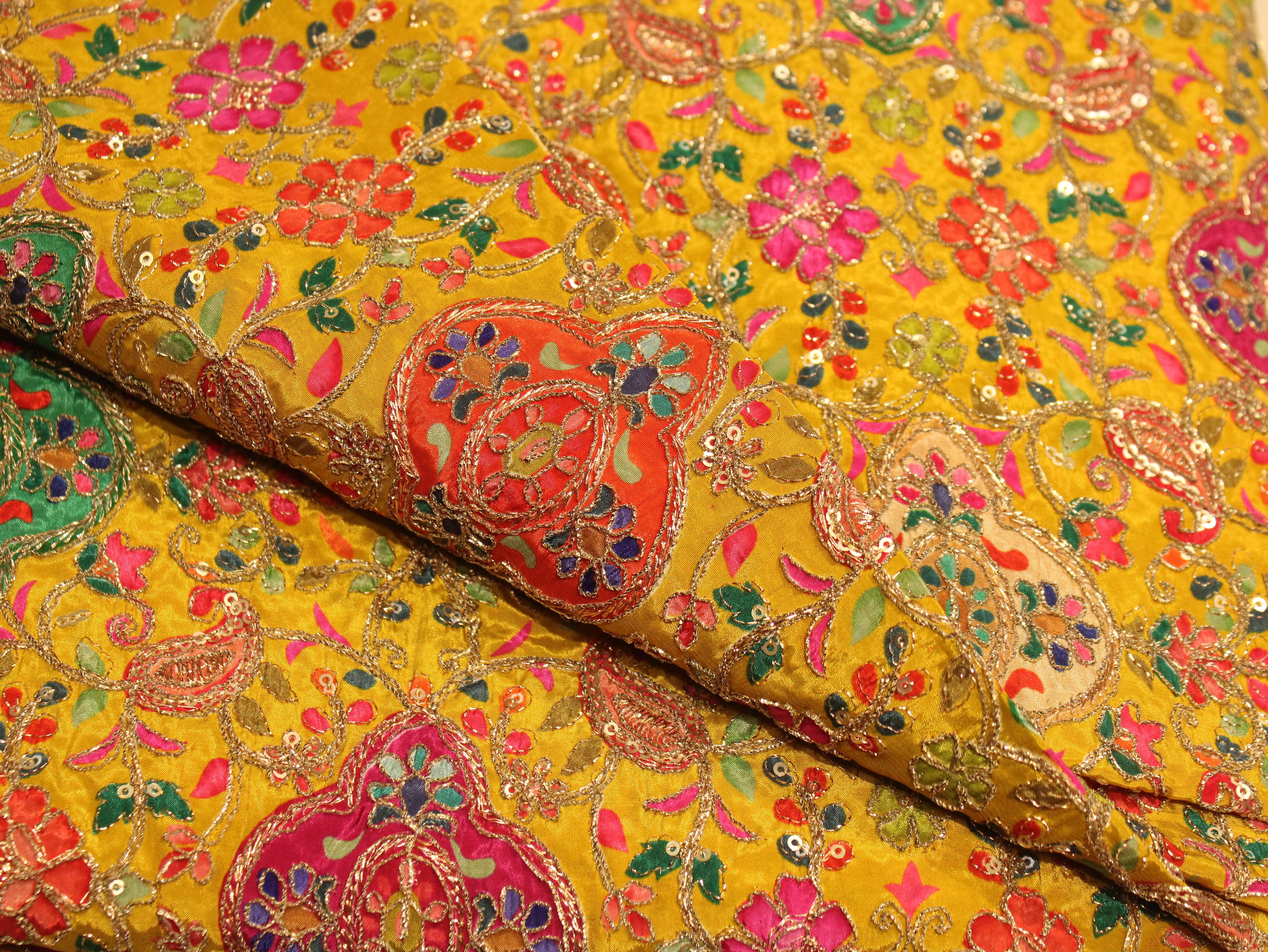 POSH : Premium Coding Work Natural Crepe Fabric