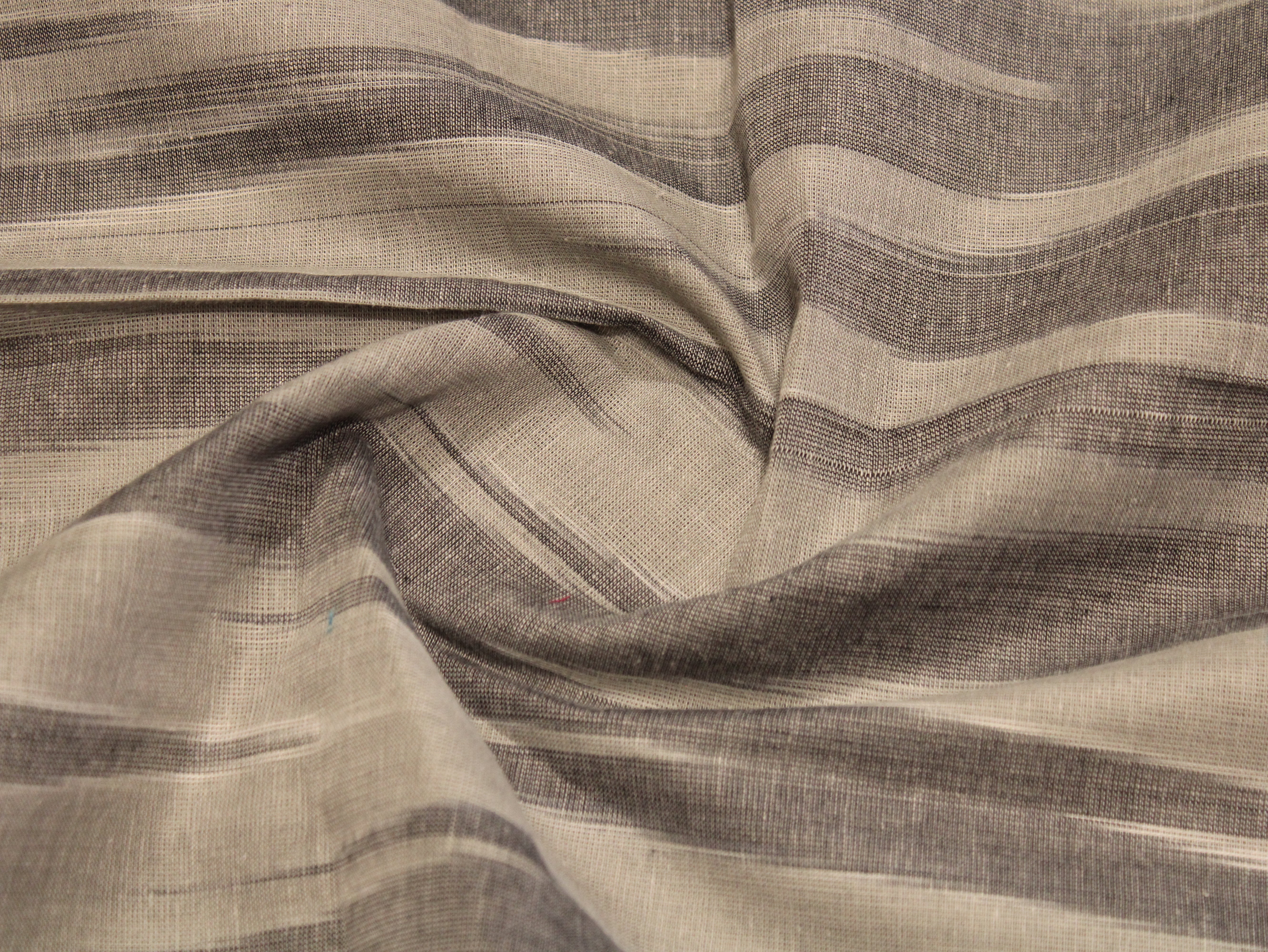Mfoks : Handloom Pure Cotton Woven Fabric - Dark Grey