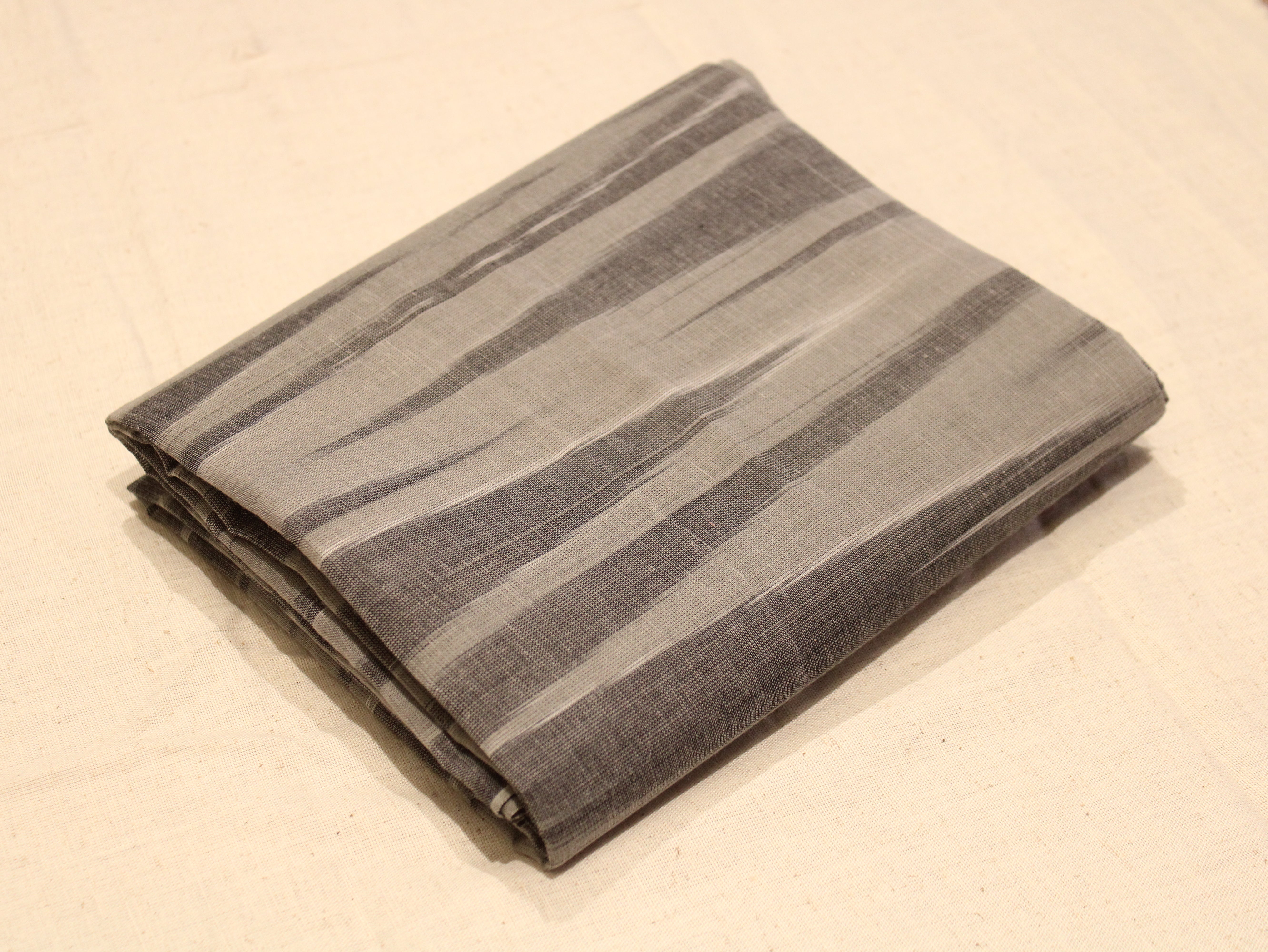 Mfoks : Handloom Pure Cotton Woven Fabric - Dark Grey