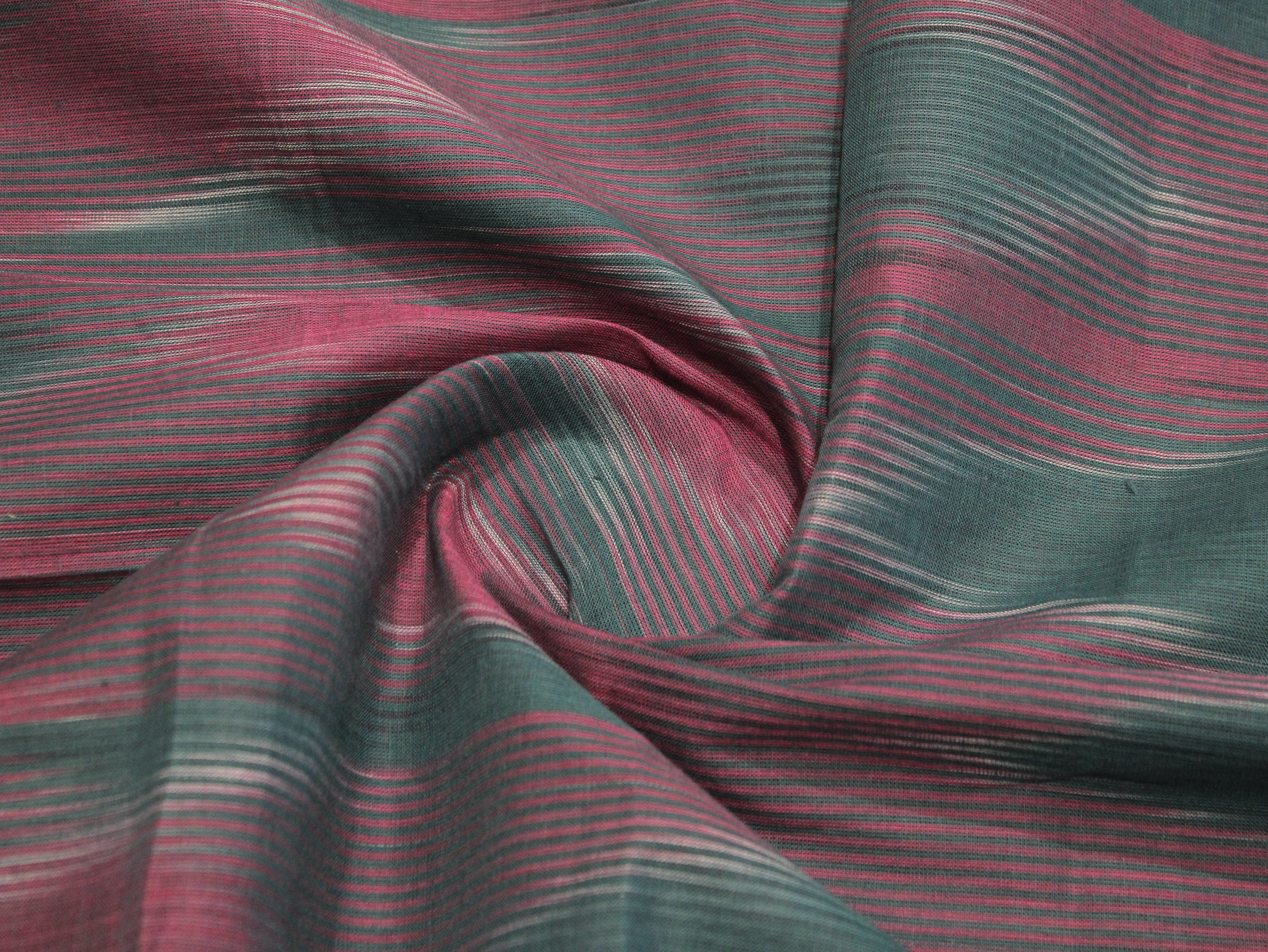 Mfoks : Handloom Pure Cotton Woven Fabric - Pastel Blue