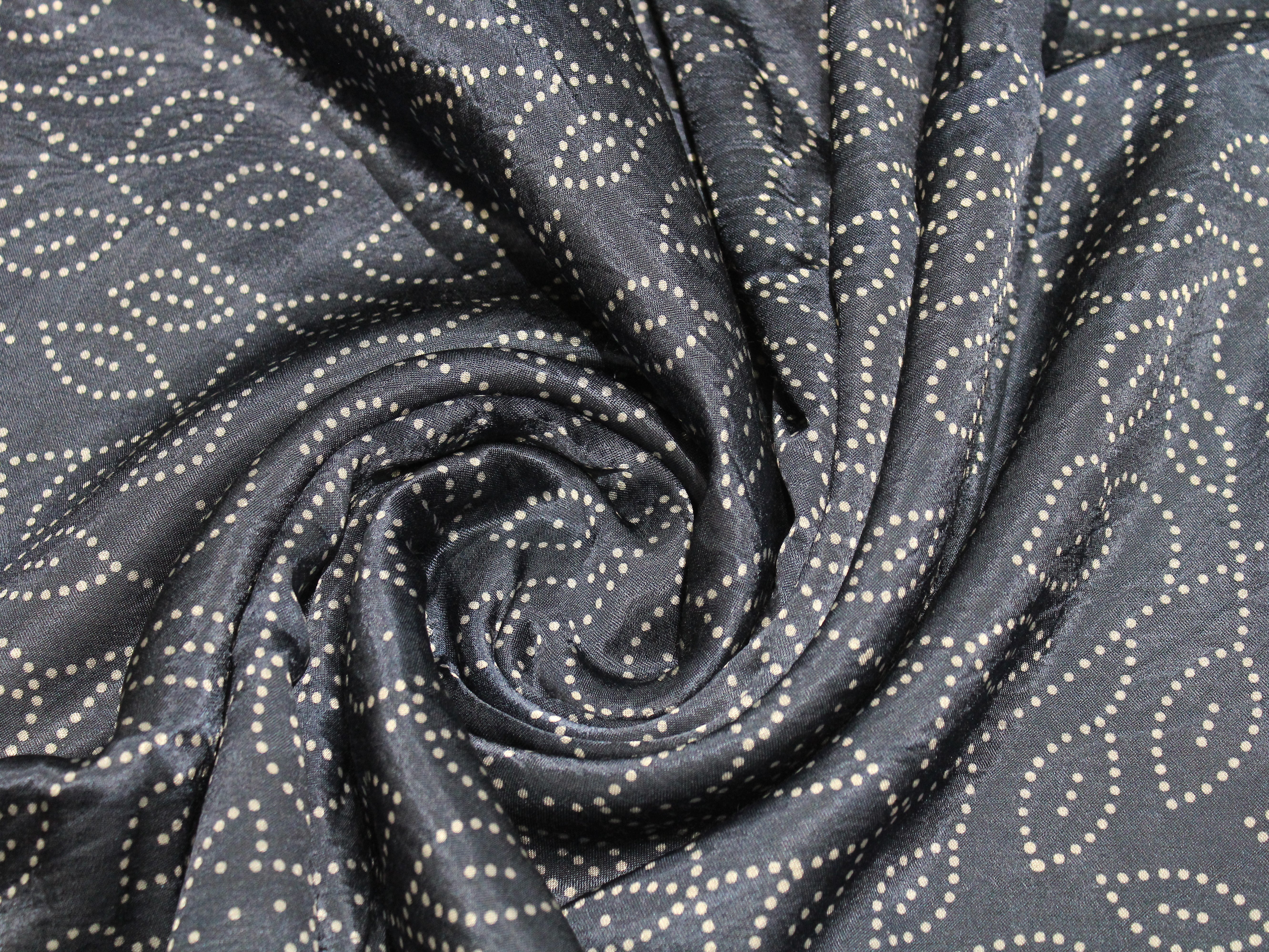 Viscose Gaji Silk Bandhini Fabric - Blue
