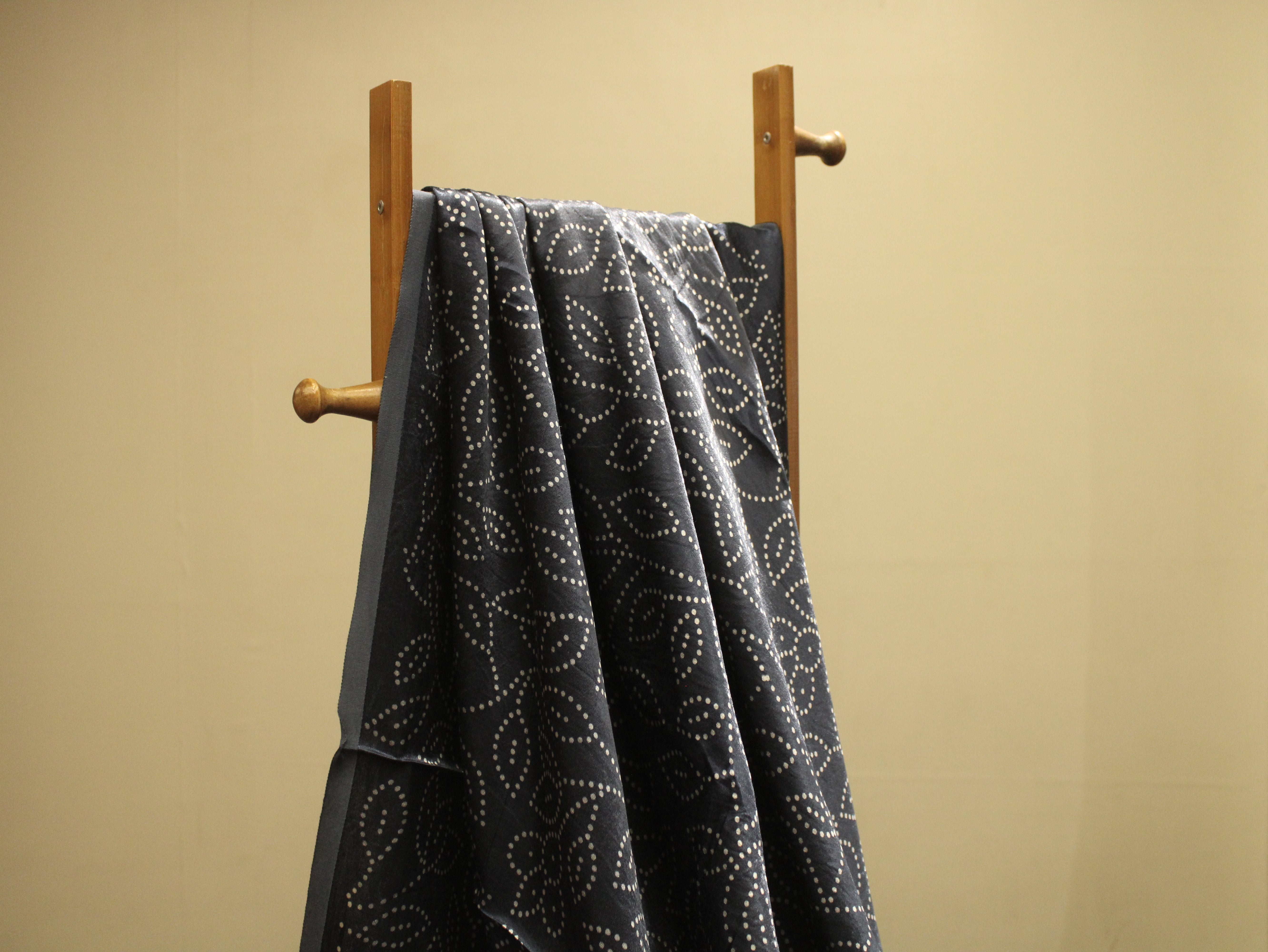 Viscose Gaji Silk Bandhini Fabric - Blue