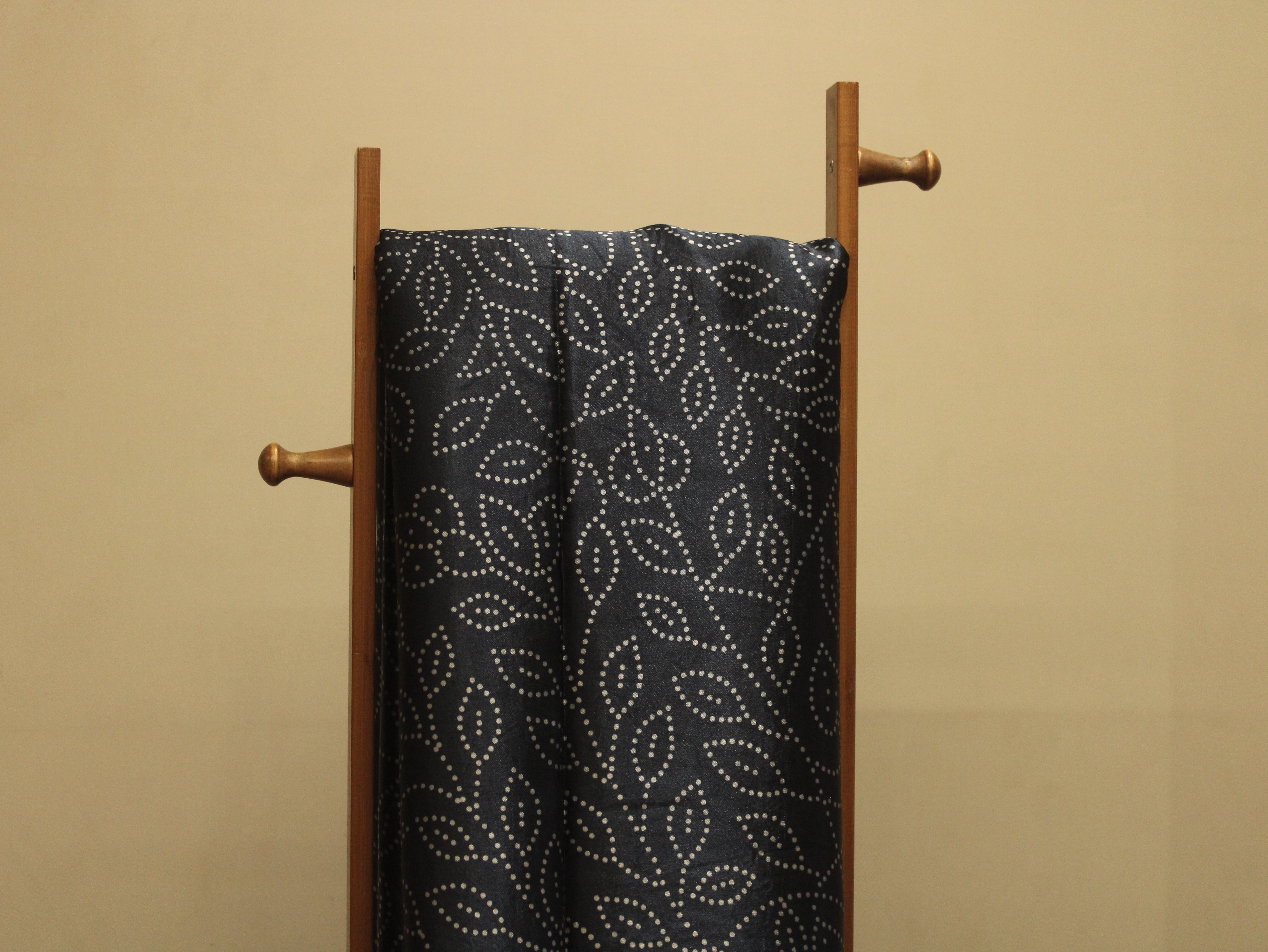 Viscose Gaji Silk Bandhini Fabric - Blue
