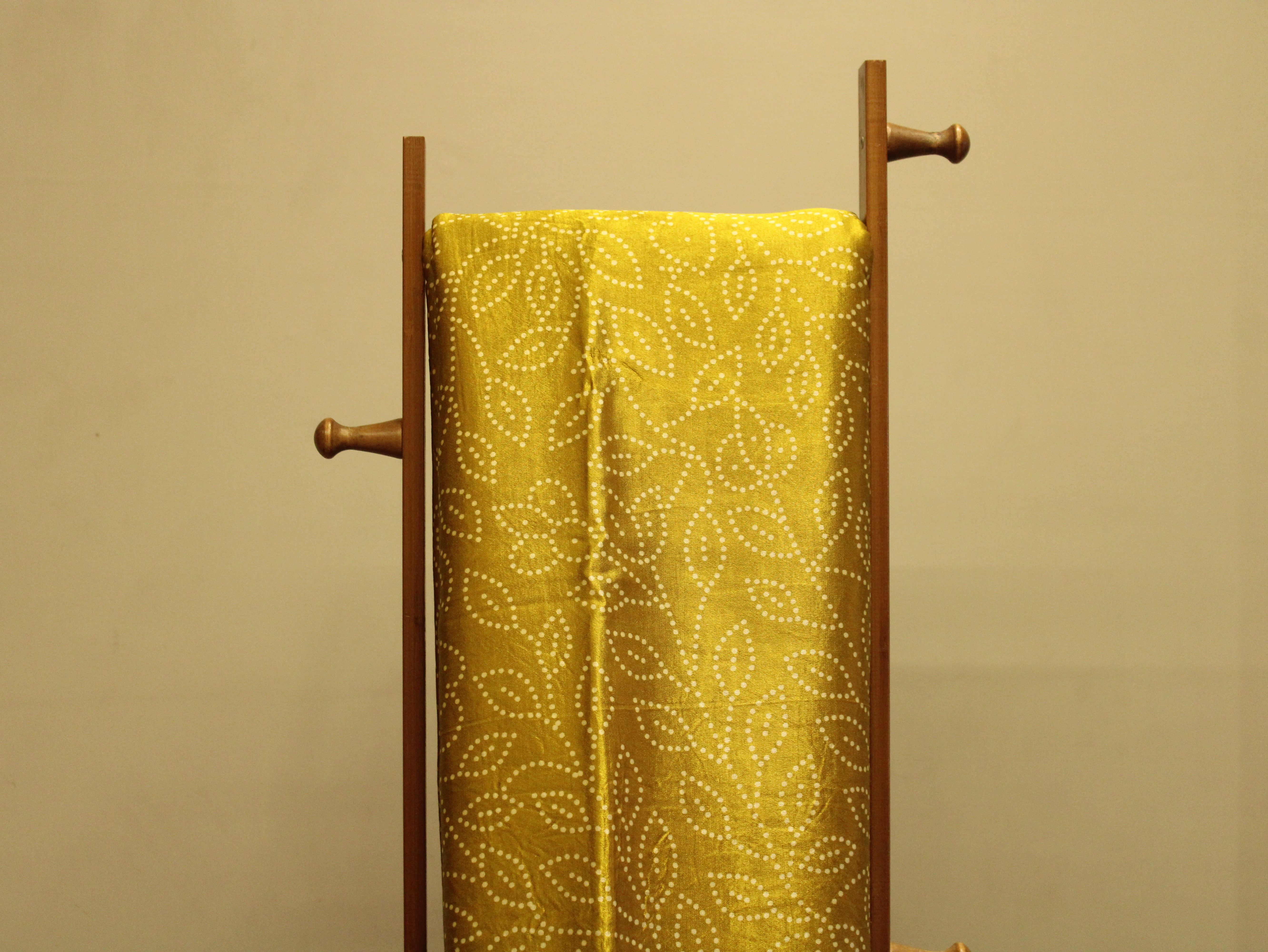 Viscose Gaji Silk Bandhini Fabric - Yellow