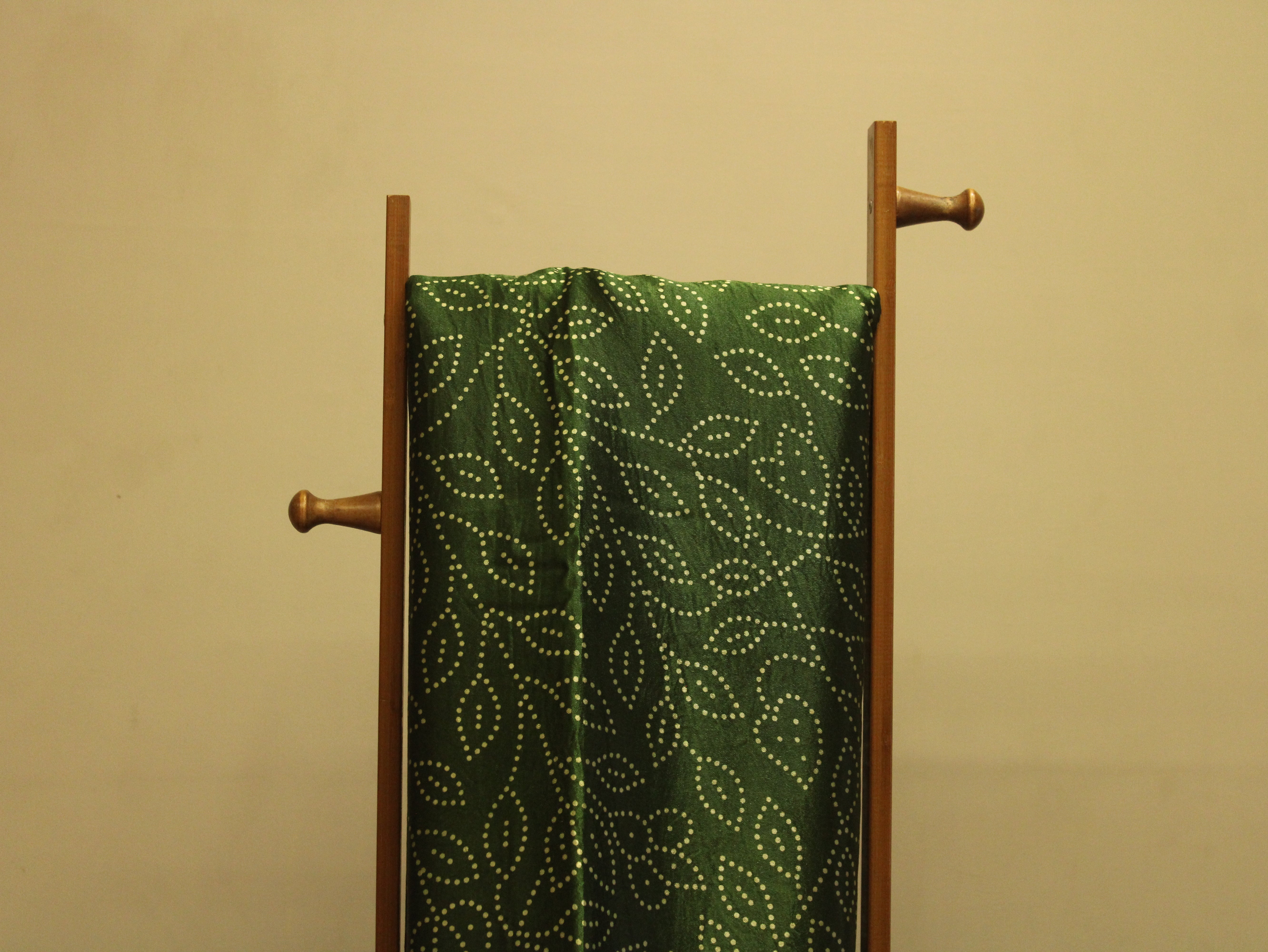 Viscose Gaji Silk Bandhini Fabric - Green