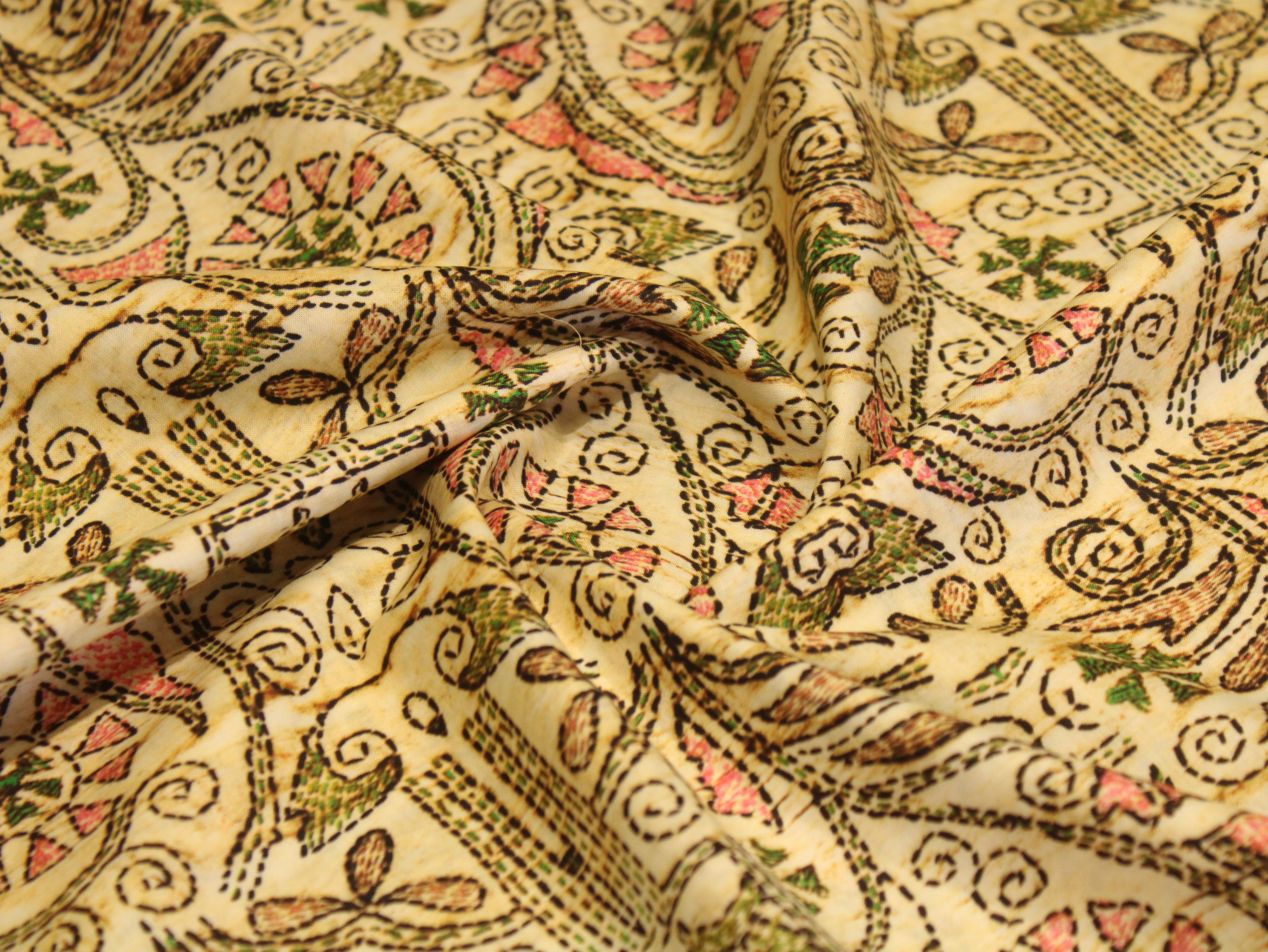 Premium Digital Printed Microfiber Cotton Lawn Fabric - M'Foks