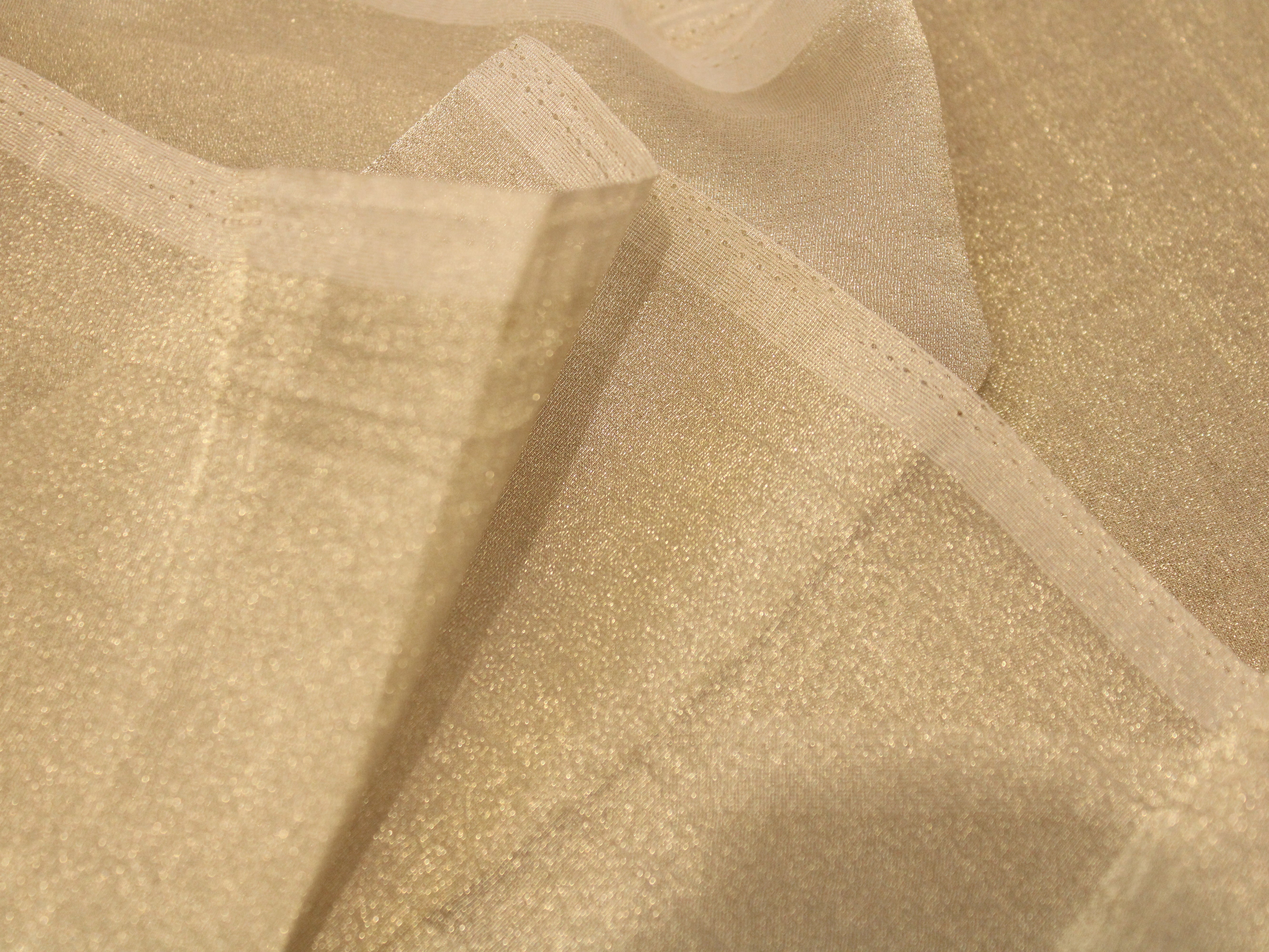 Plain Banarasi Metallic Gold Tissue Fabric