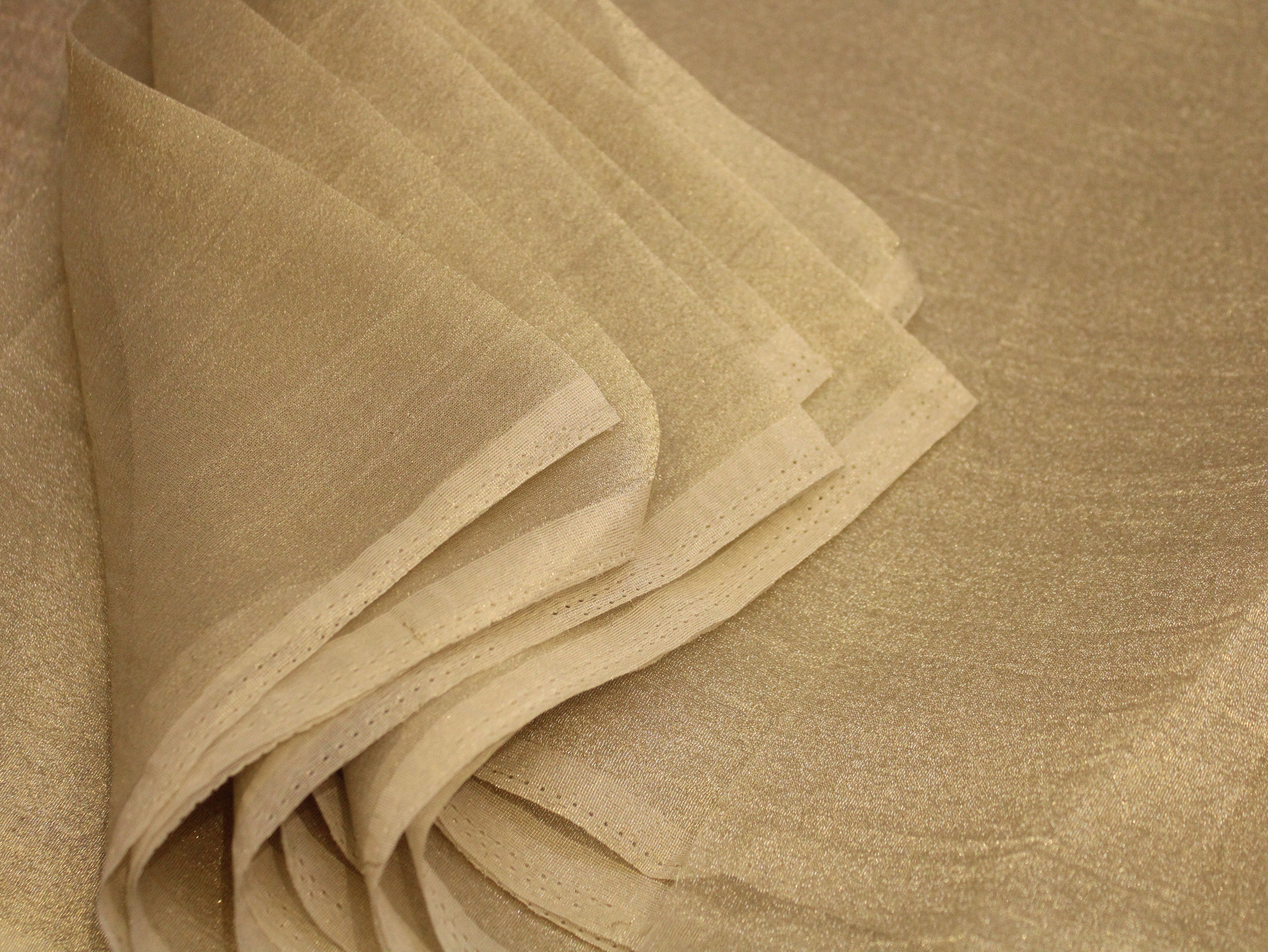 Plain Banarasi Metallic Gold Tissue Fabric