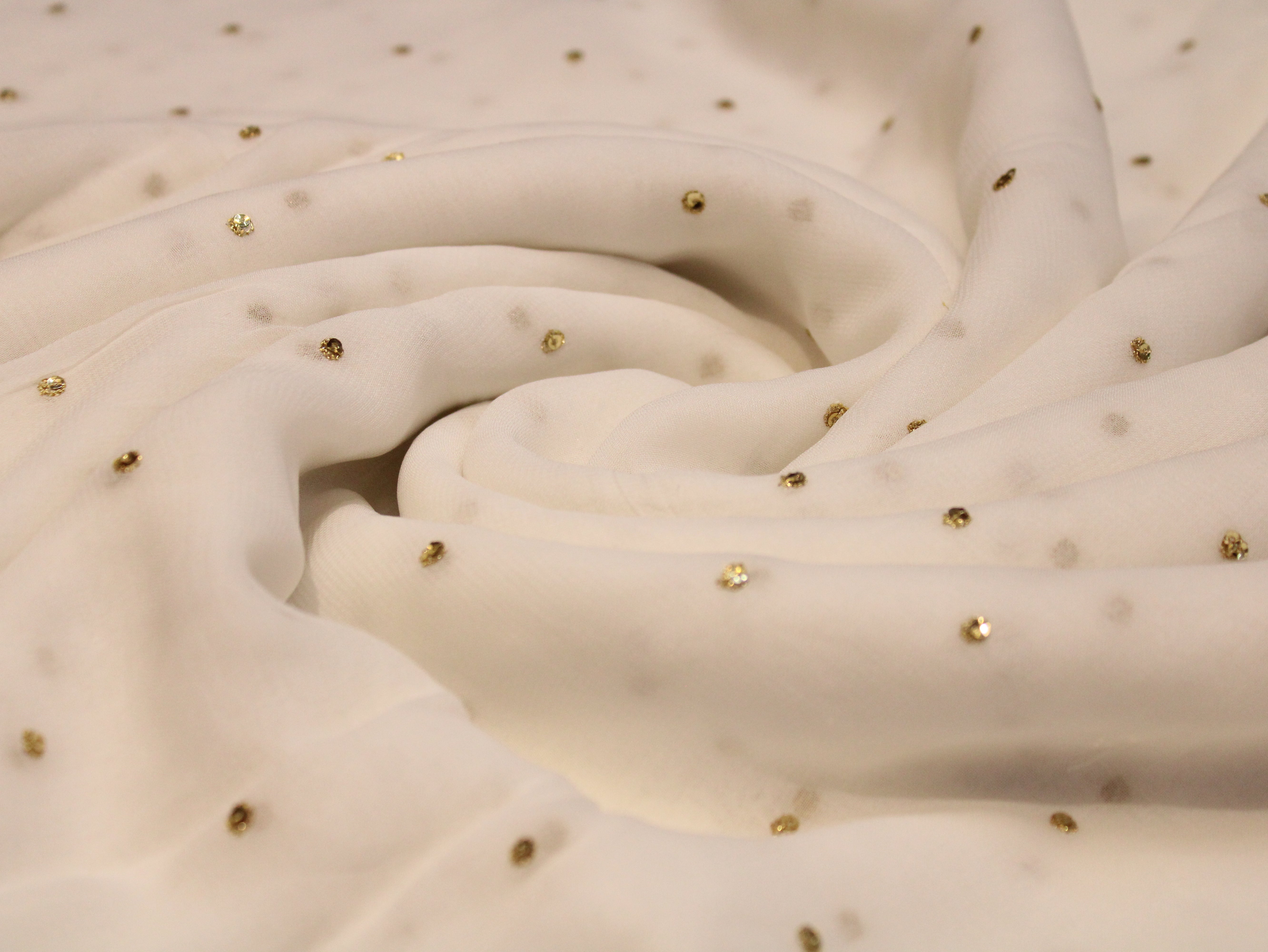 Georgette Dyeable Sequin Buti Fabric