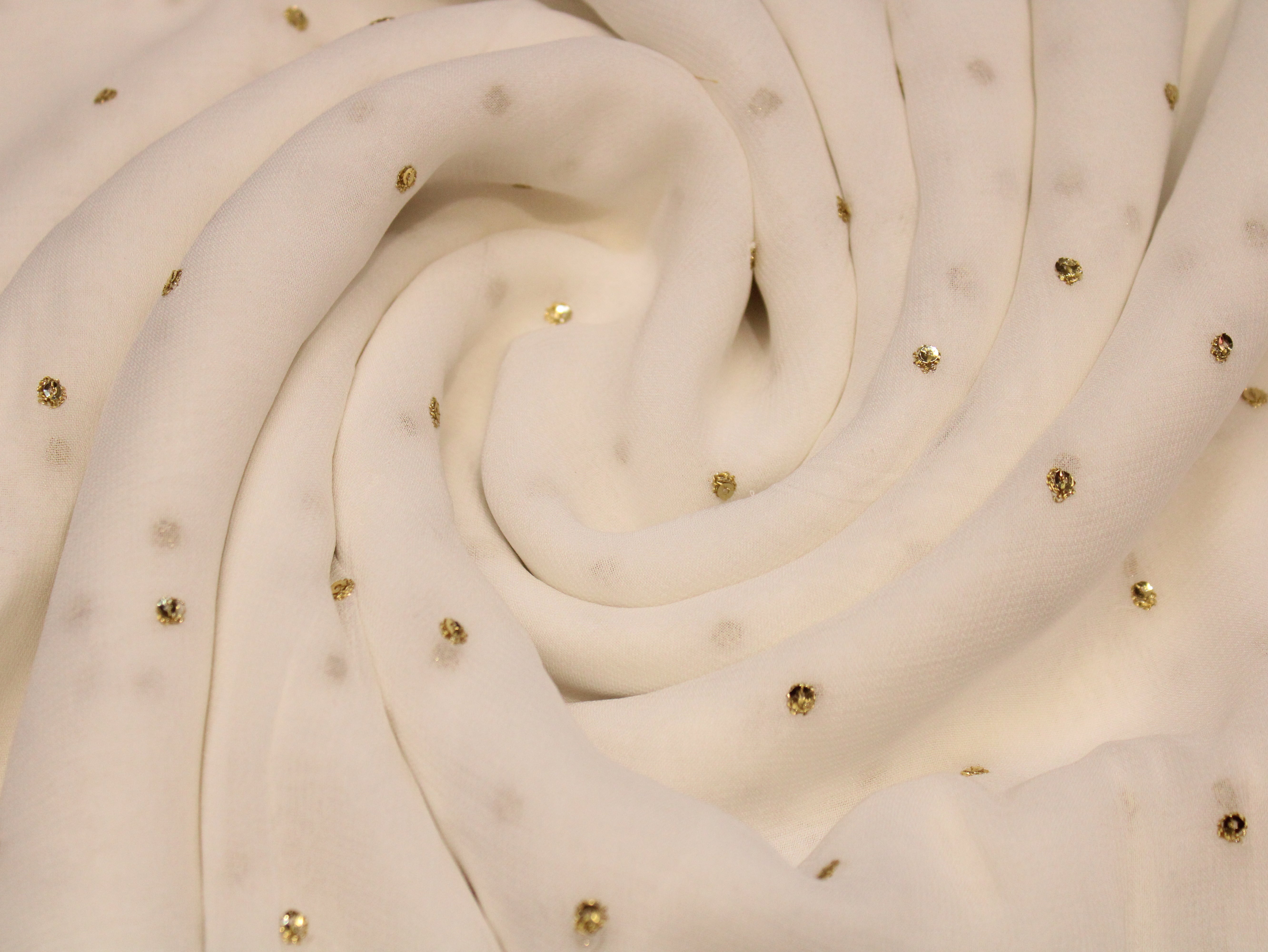 Georgette Dyeable Sequin Buti Fabric