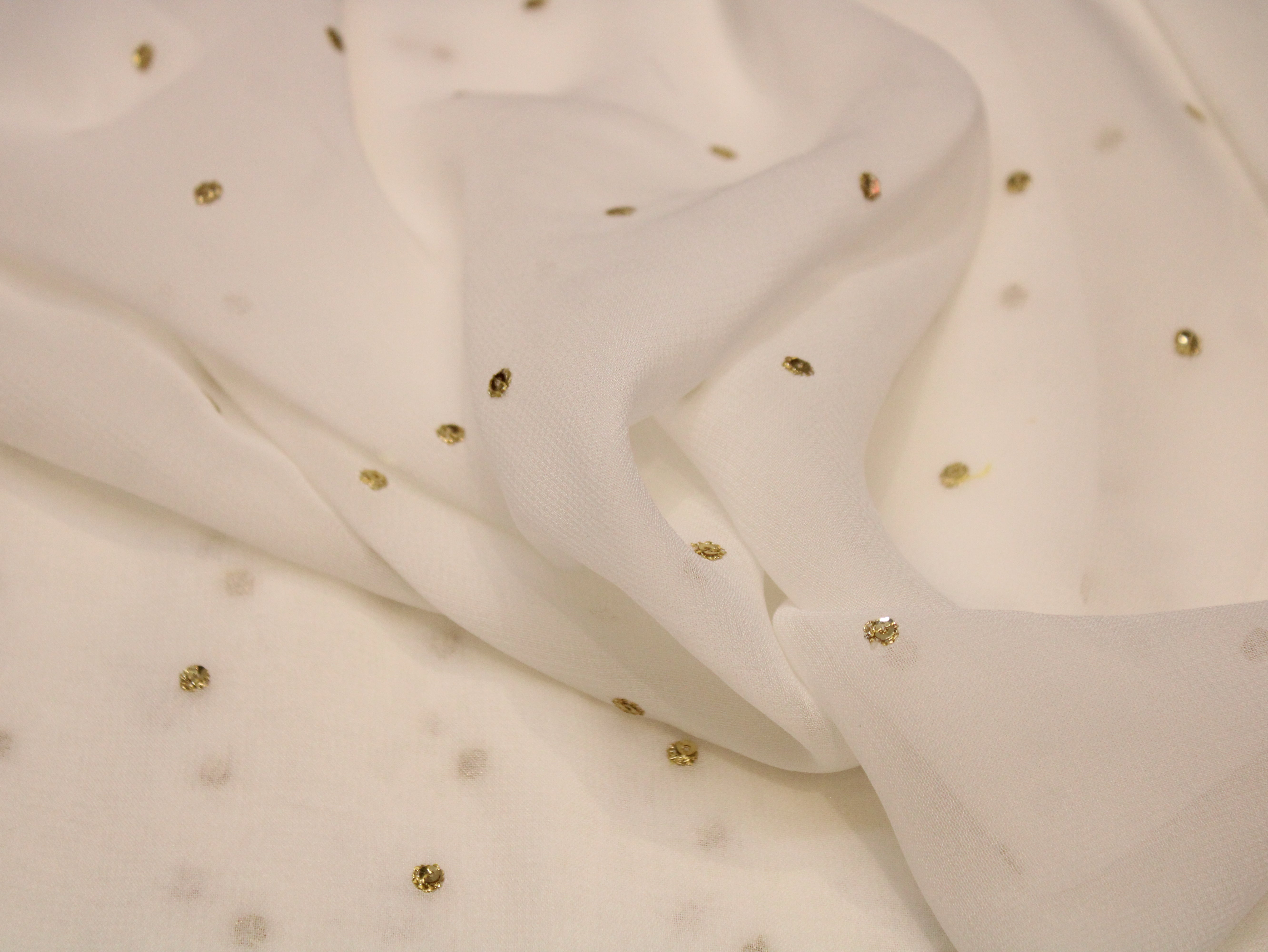 Georgette Dyeable Sequin Buti Fabric