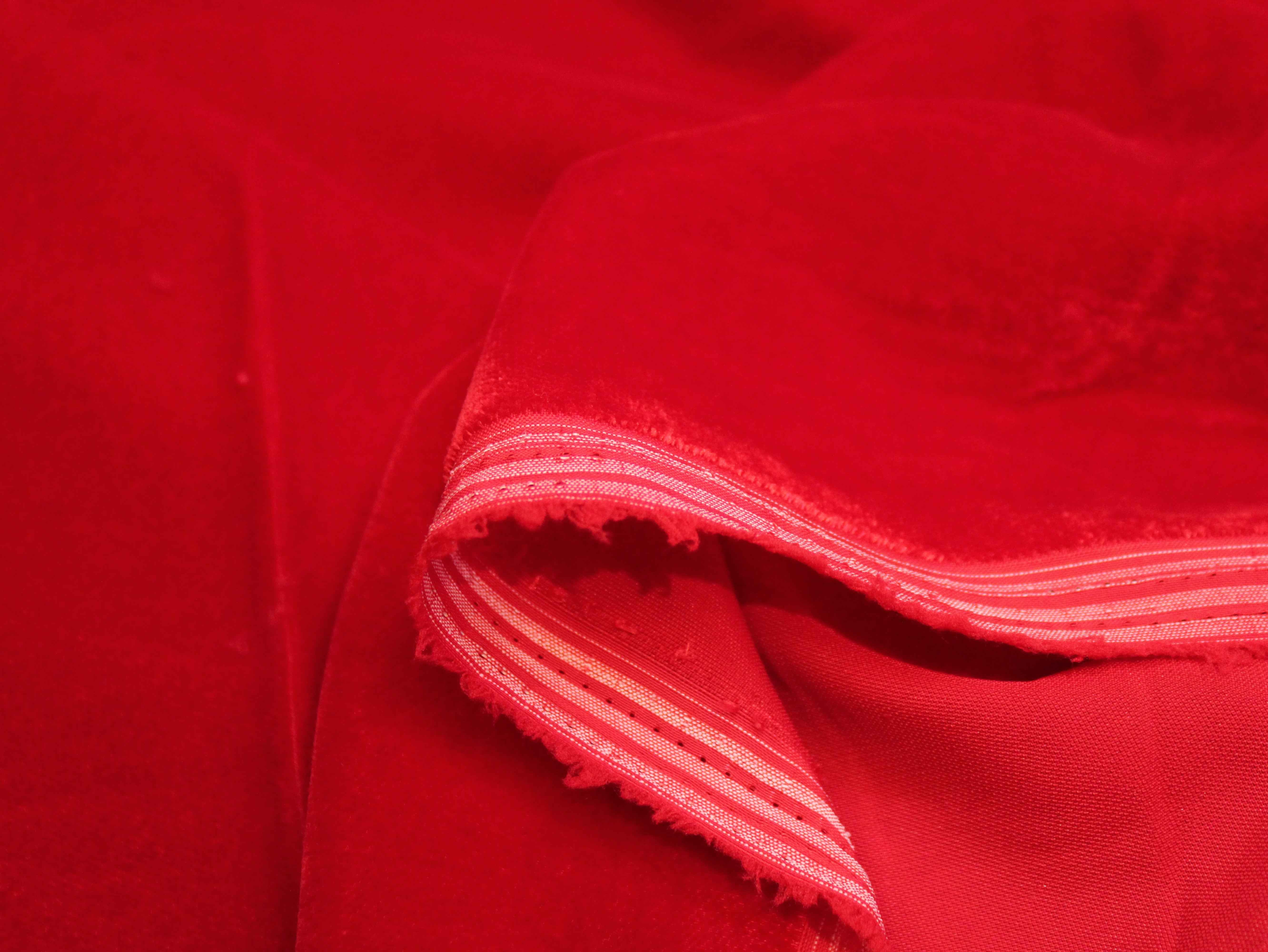 Premium Plain Micro Velvet Fabric - Red