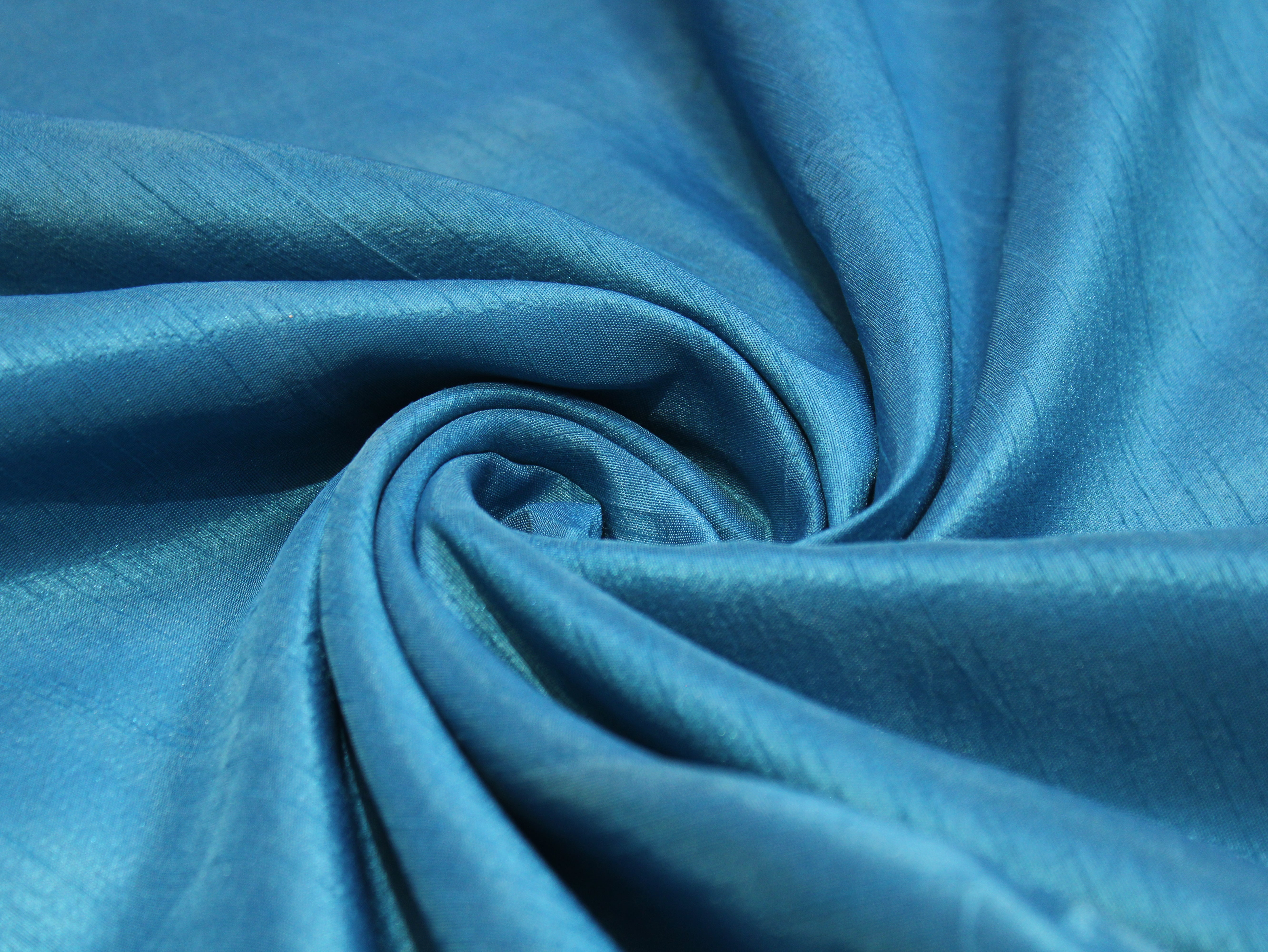 Plain Dyed Raw/Dupion Silk Fabric - Firozi