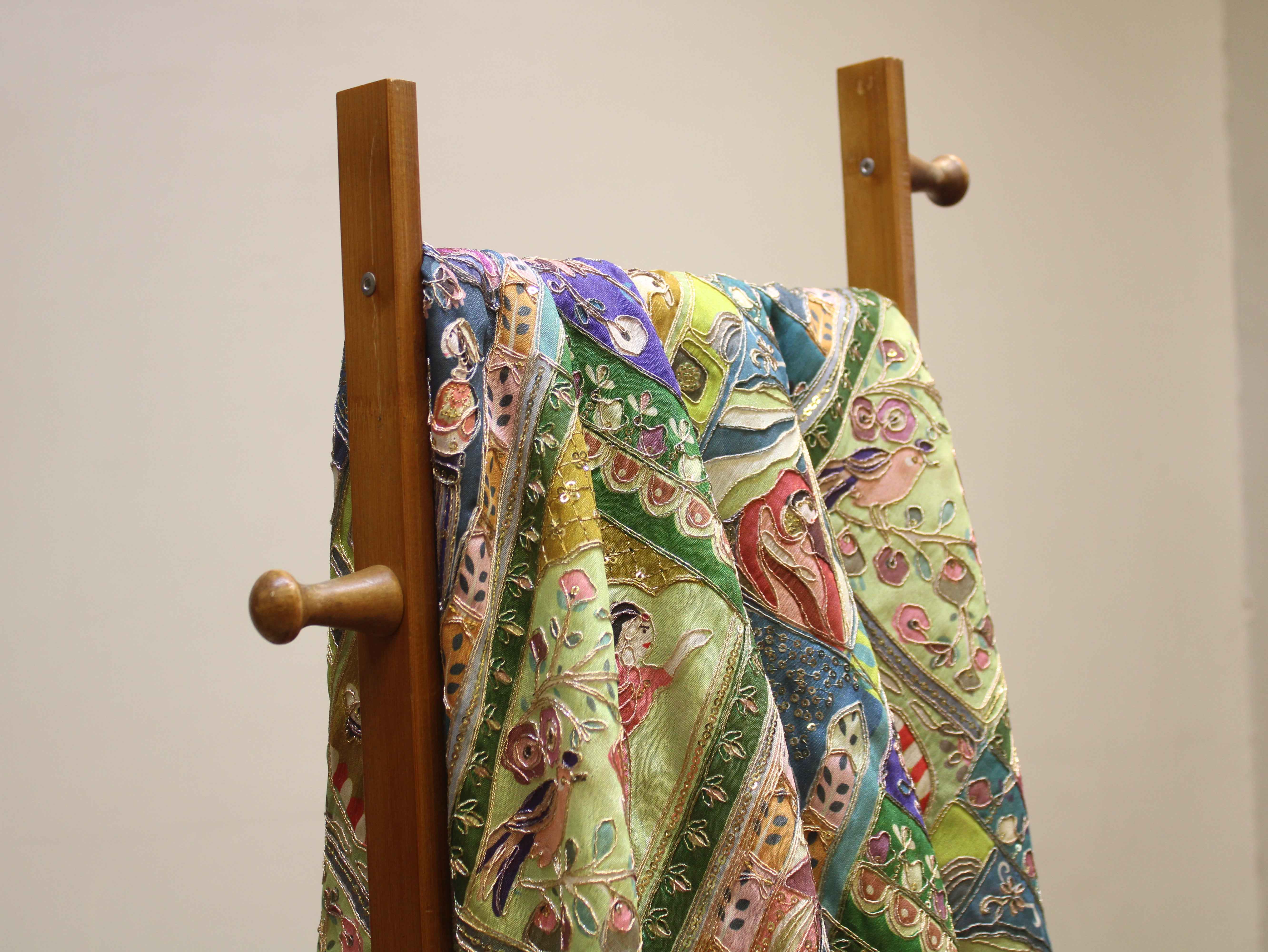 Premium Poly Crepe Position Print Work Fabric