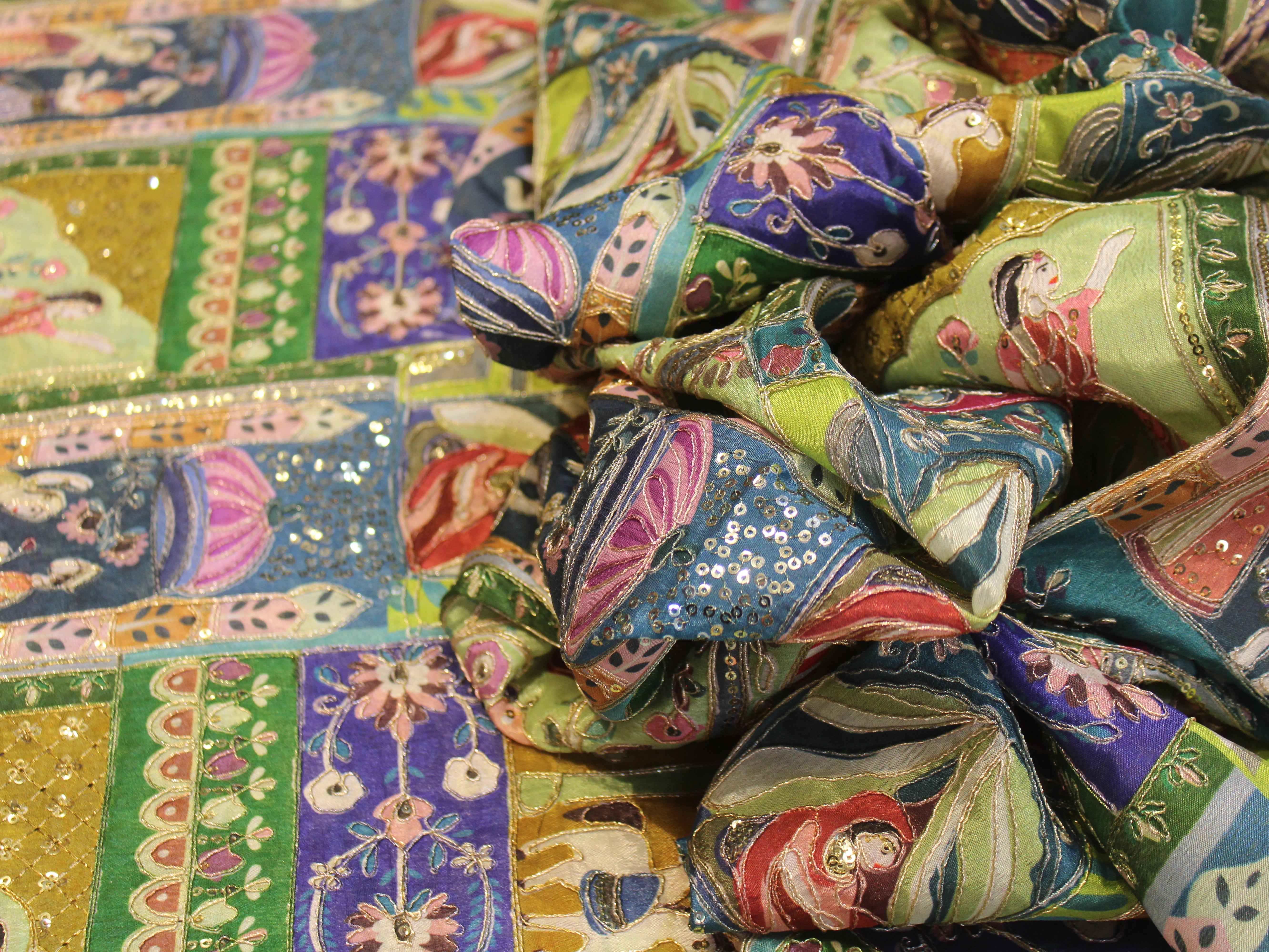 Premium Poly Crepe Position Print Work Fabric