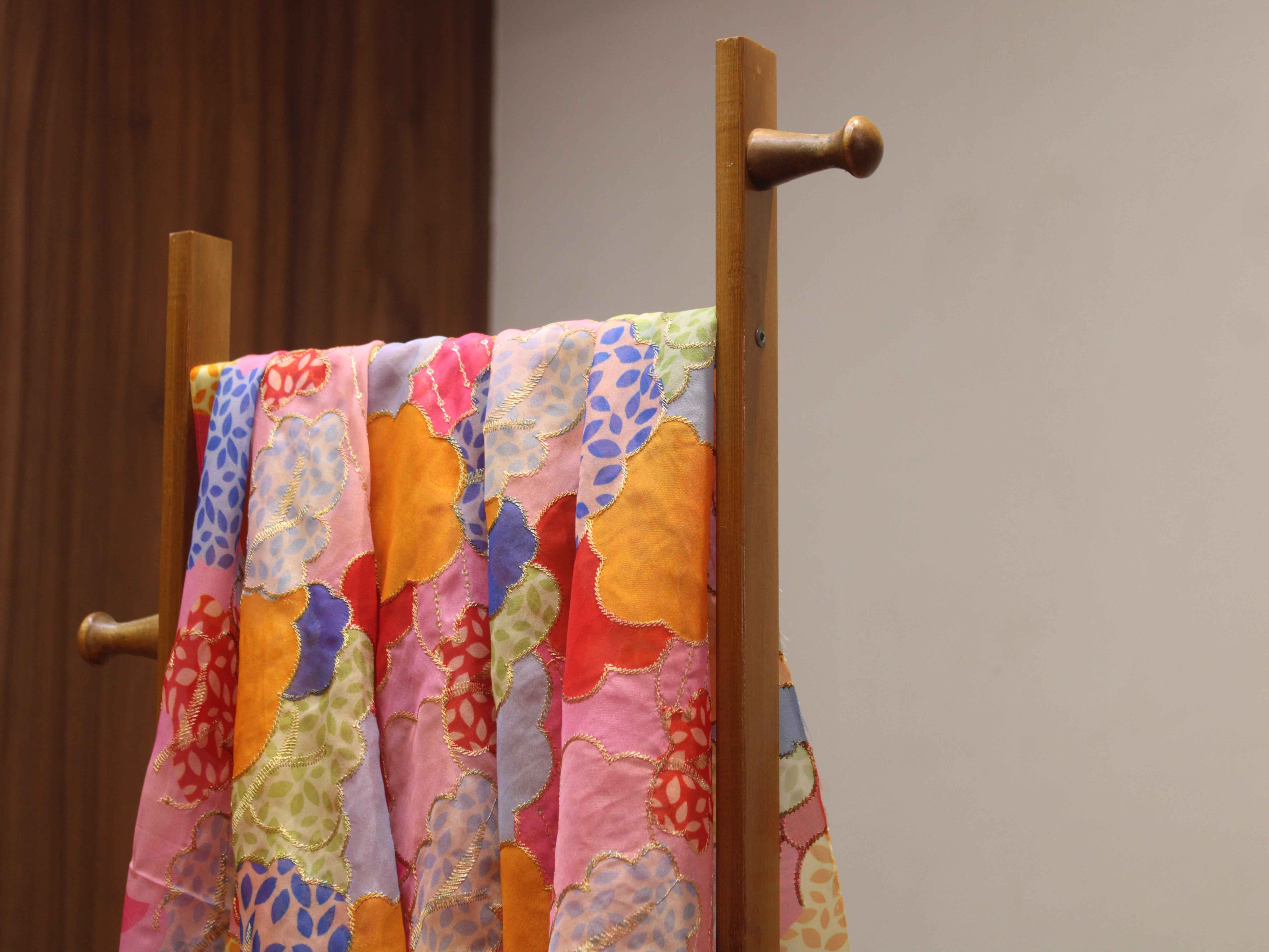 Pure Organza Position Print Work Fabric