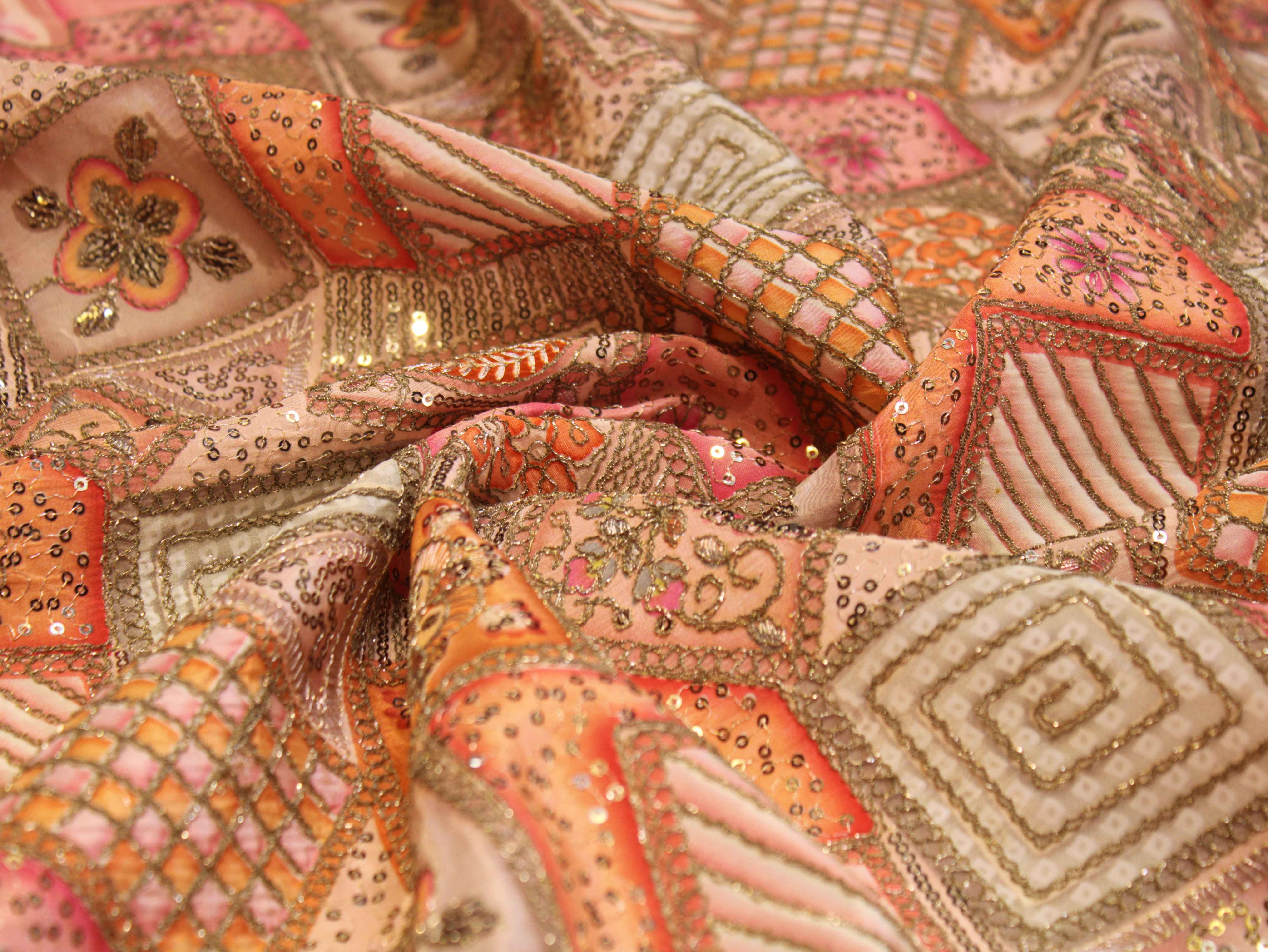 Pure Natural Crepe Position & Coding Work Fabric