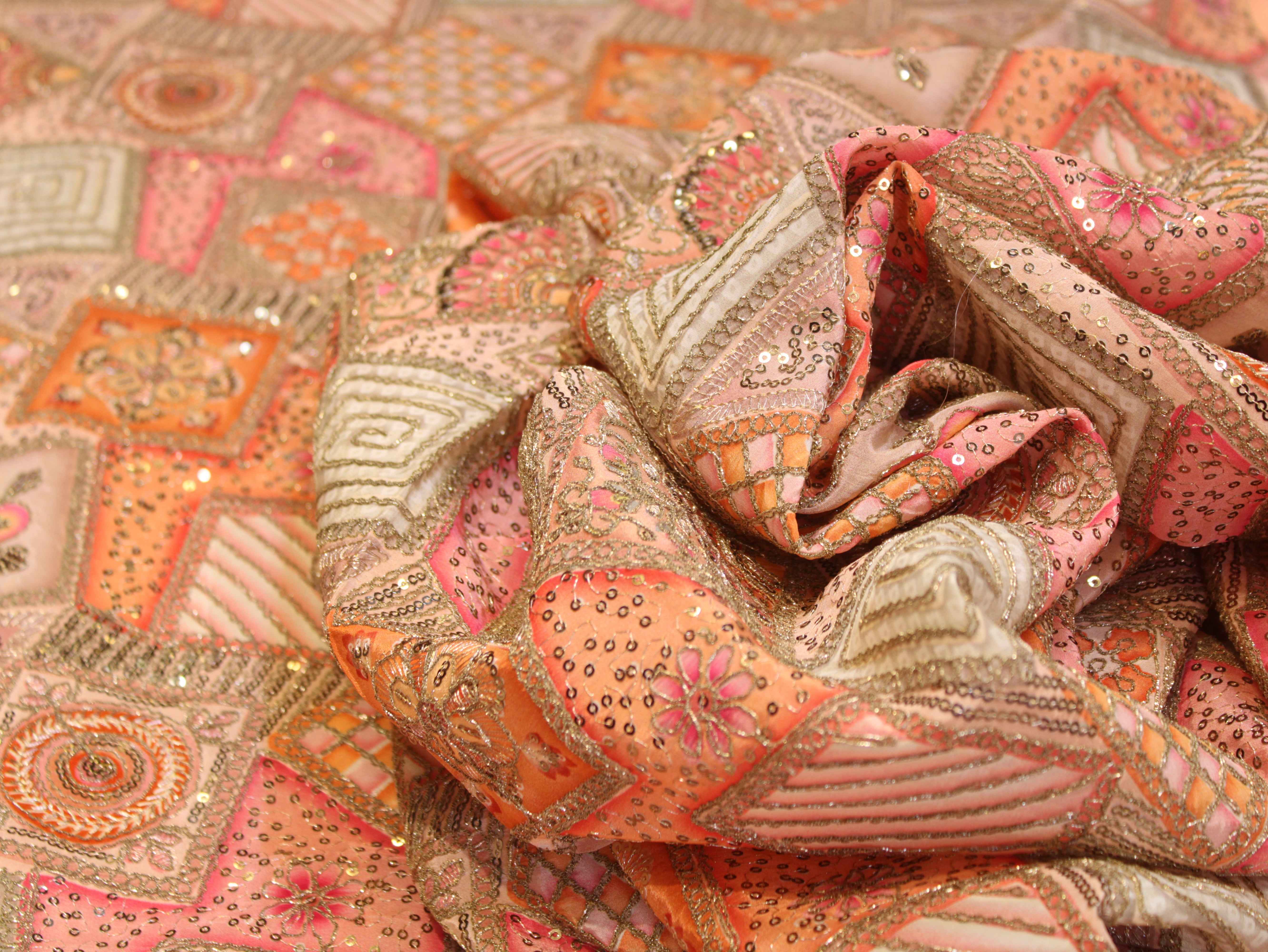 Pure Natural Crepe Position & Coding Work Fabric