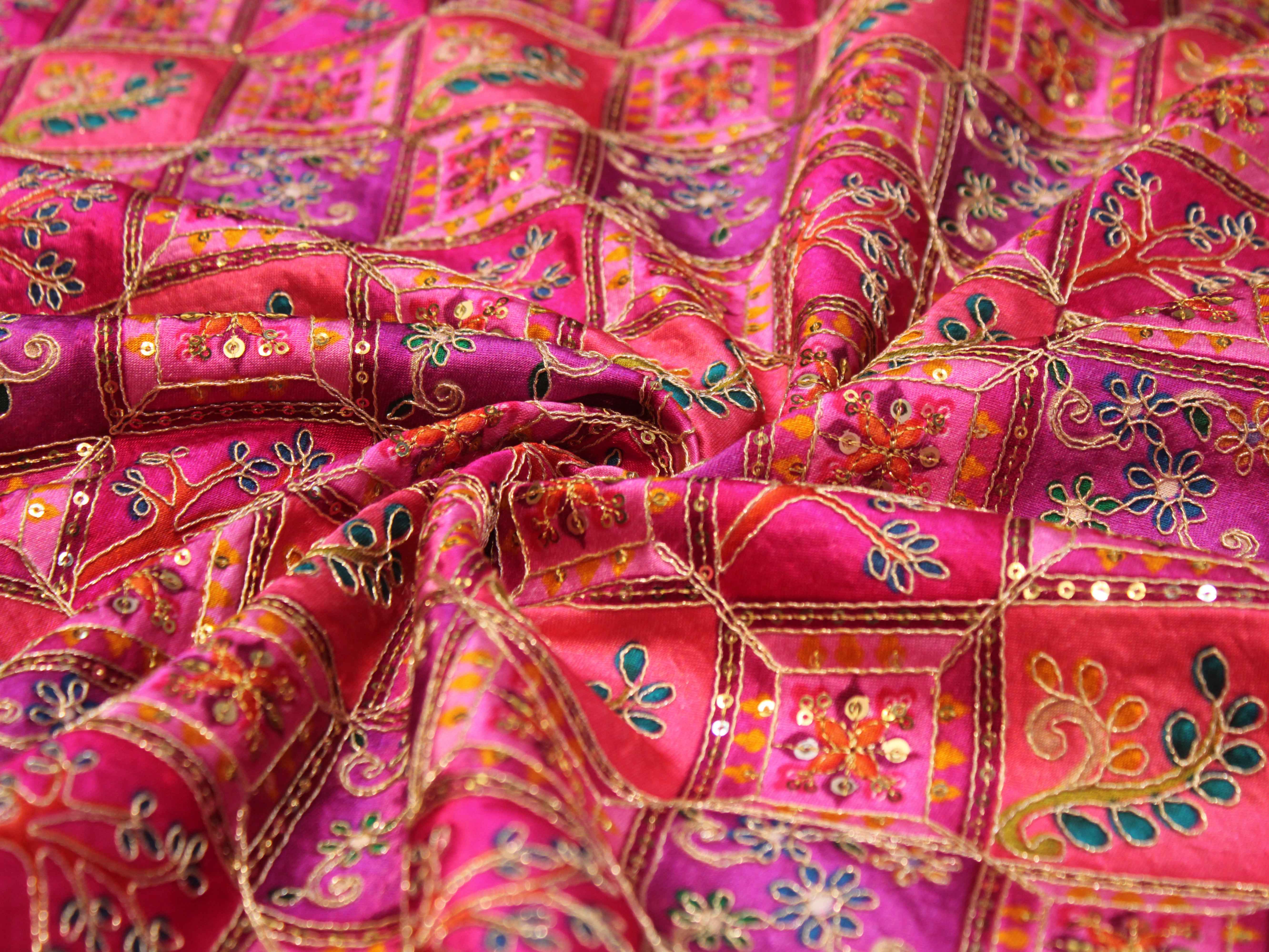 Gaji Silk Position Work Fabric