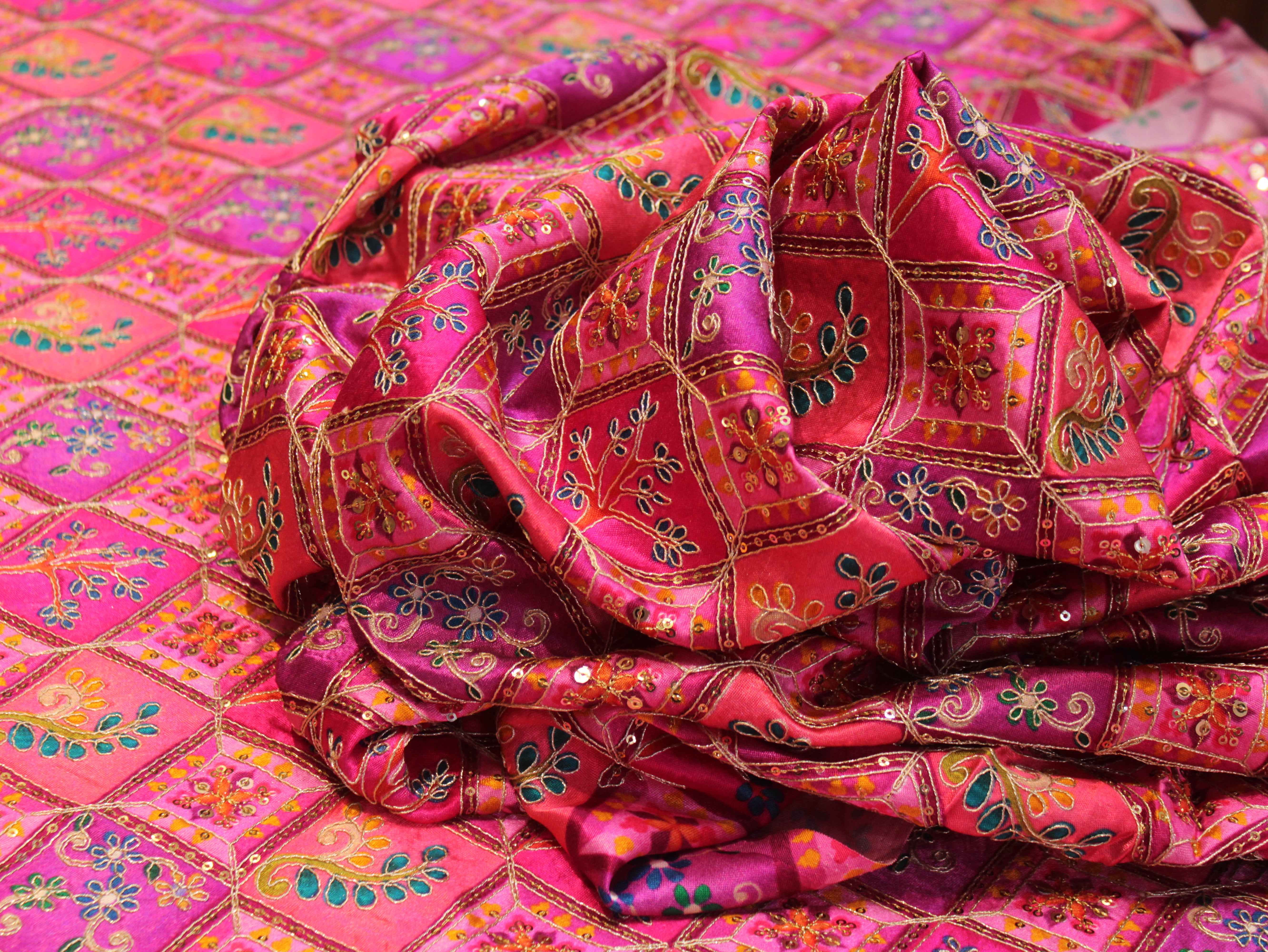 Gaji Silk Position Work Fabric